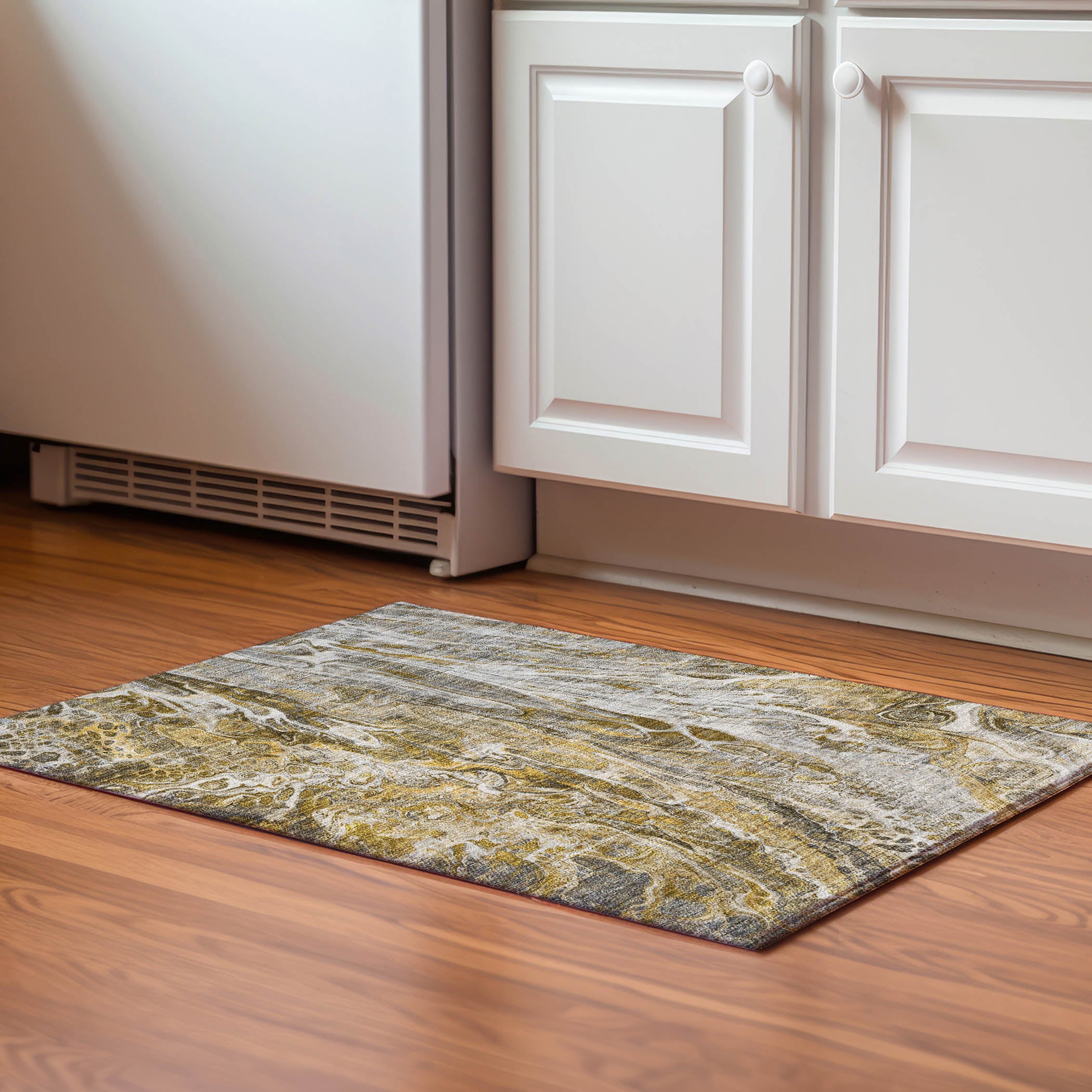 Tallinn Machine Washable Contemporary Brown Rug 1'8" x 2'6" #shape_Rectangle
