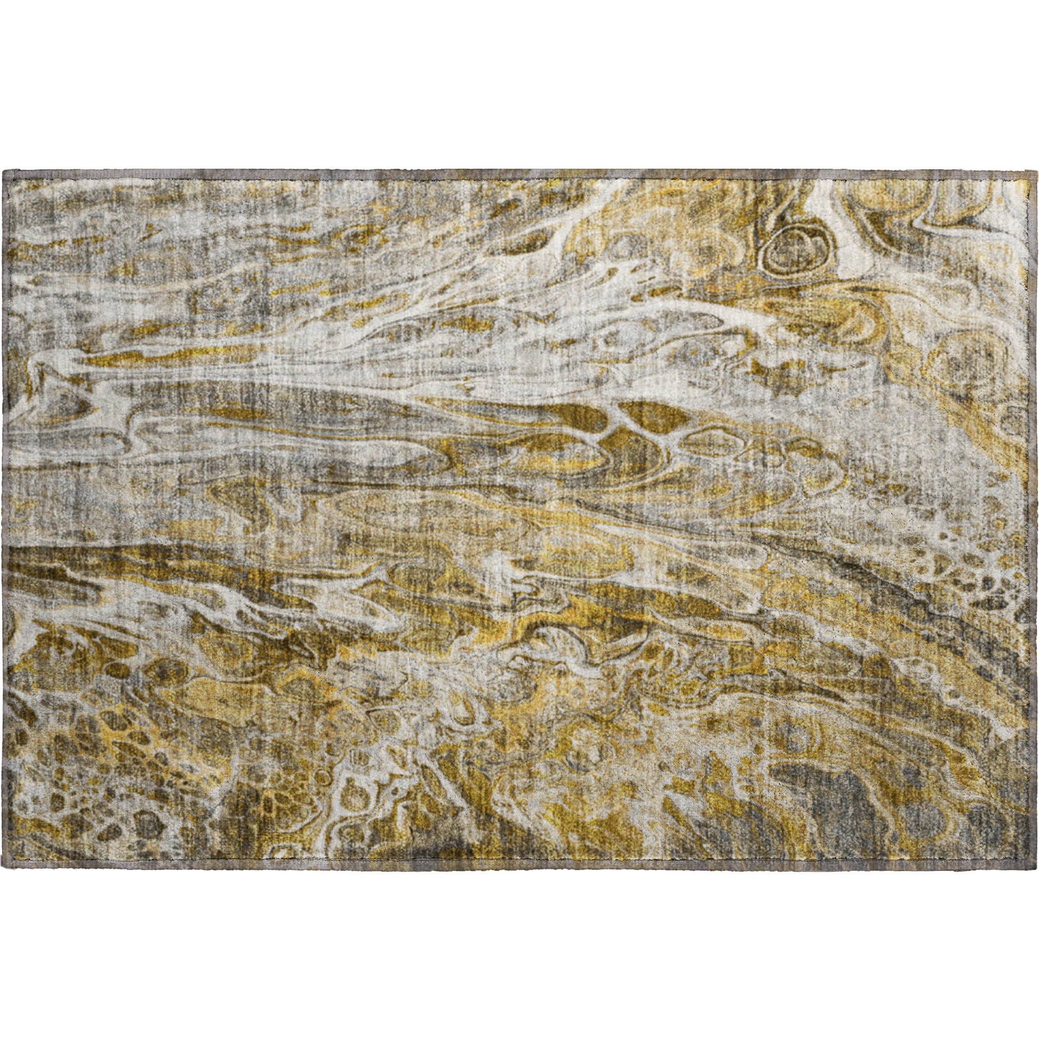 Tallinn Machine Washable Contemporary Brown Rug 1'8" x 2'6" #shape_Rectangle