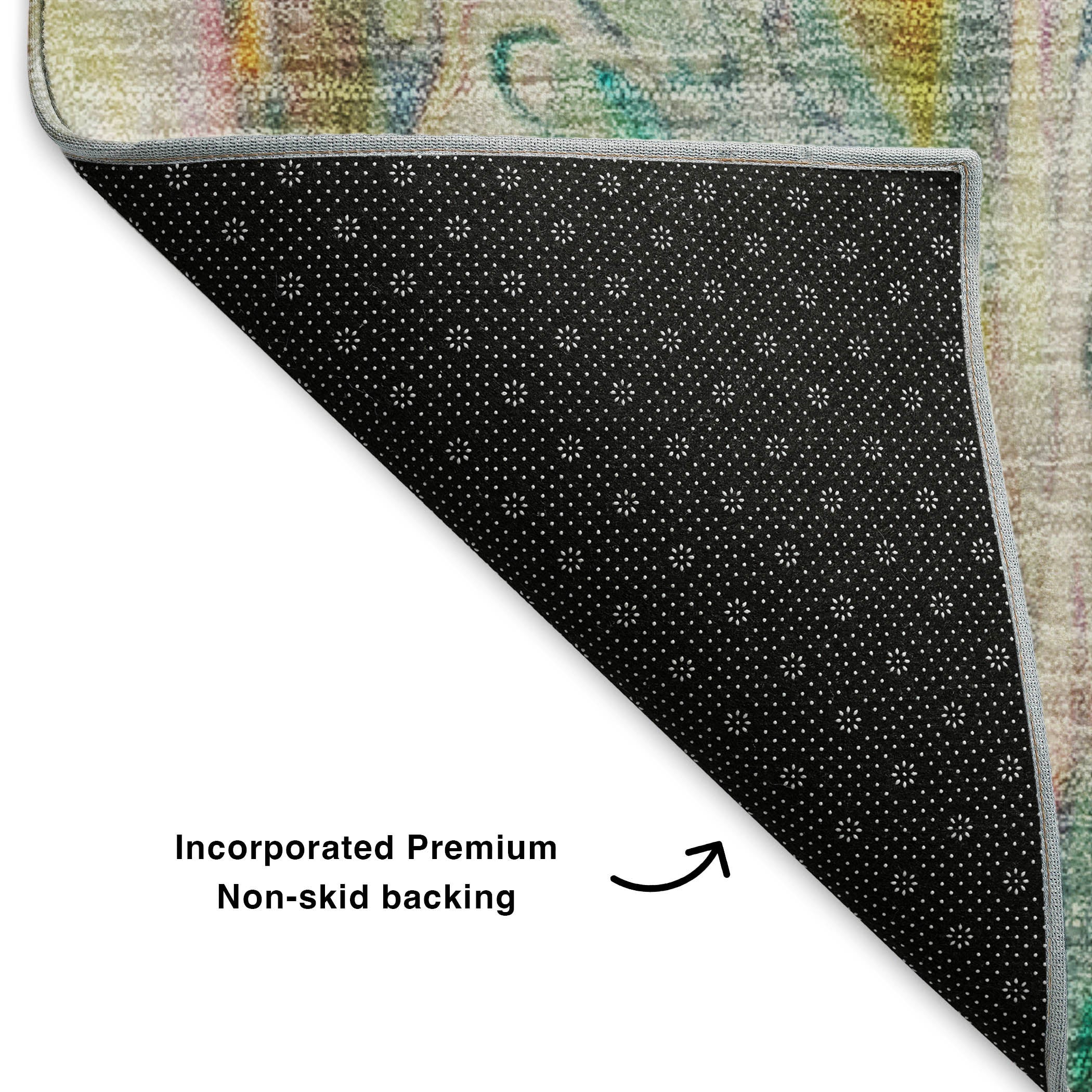 Tallinn Machine Washable Contemporary Green Rug 1'8" x 2'6" #shape_Rectangle