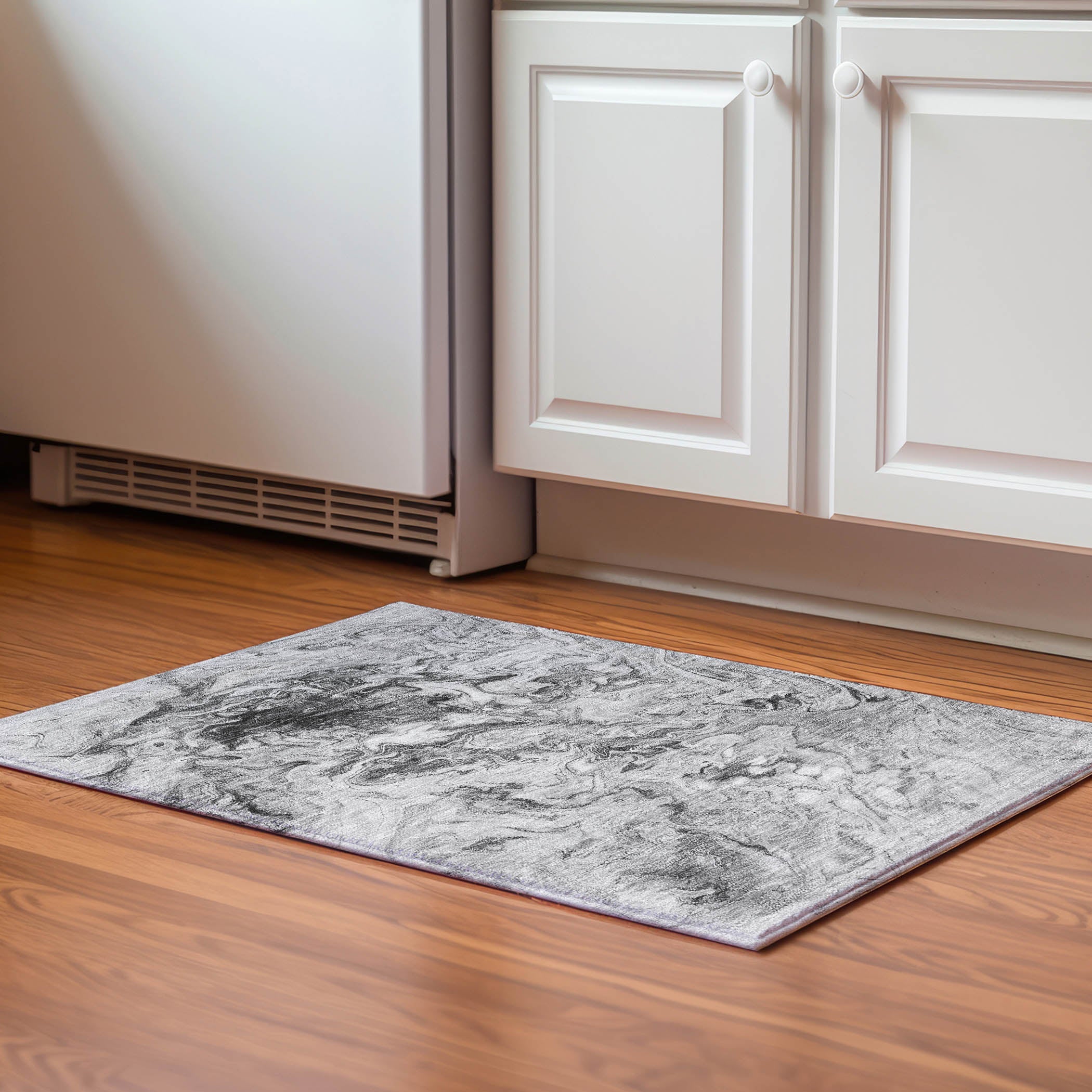 Queenstown Machine Washable Transitional Gray Rug 1'8" x 2'6" #shape_Rectangle