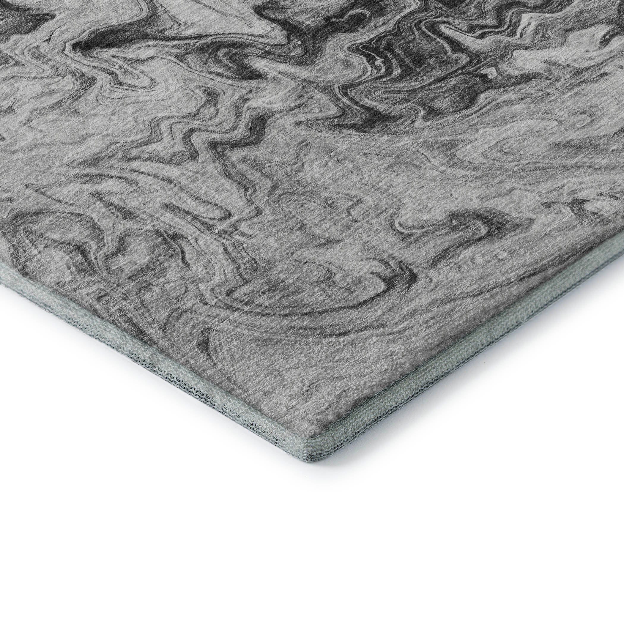 Queenstown Machine Washable Transitional Gray Rug 1'8" x 2'6" #shape_Rectangle