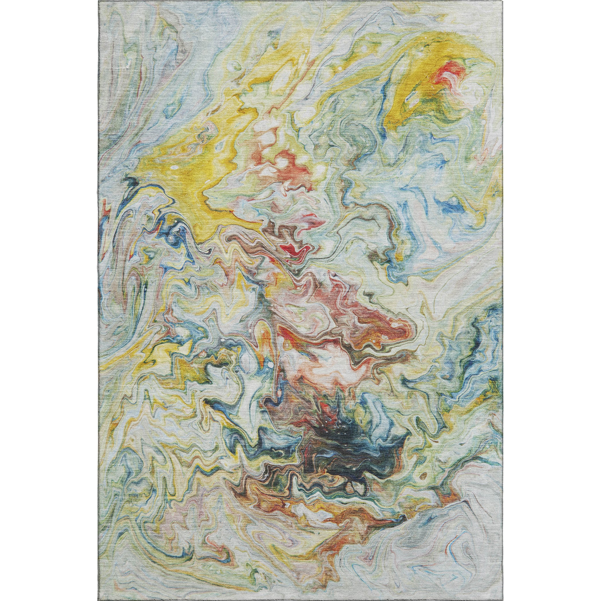 Queenstown Machine Washable Transitional Ivory Rug 2'6" x 3'10" #shape_Rectangle