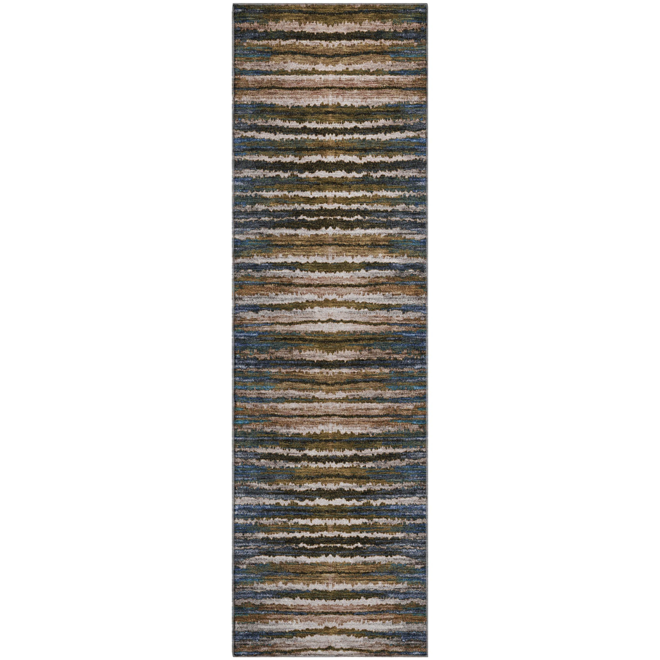 Antigua Machine Washable Traditional Blue Rug 2'3" x 7'6" #shape_Runner