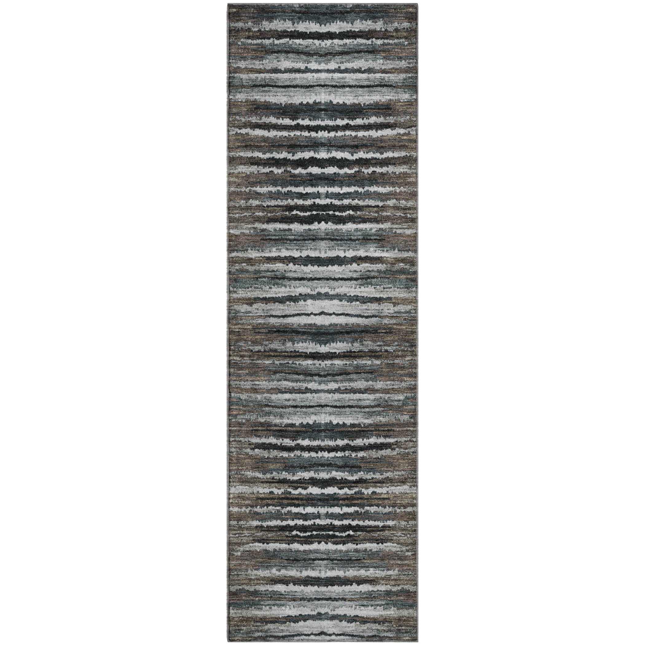 Antigua Machine Washable Traditional Brown Rug 2'3" x 7'6" #shape_Runner