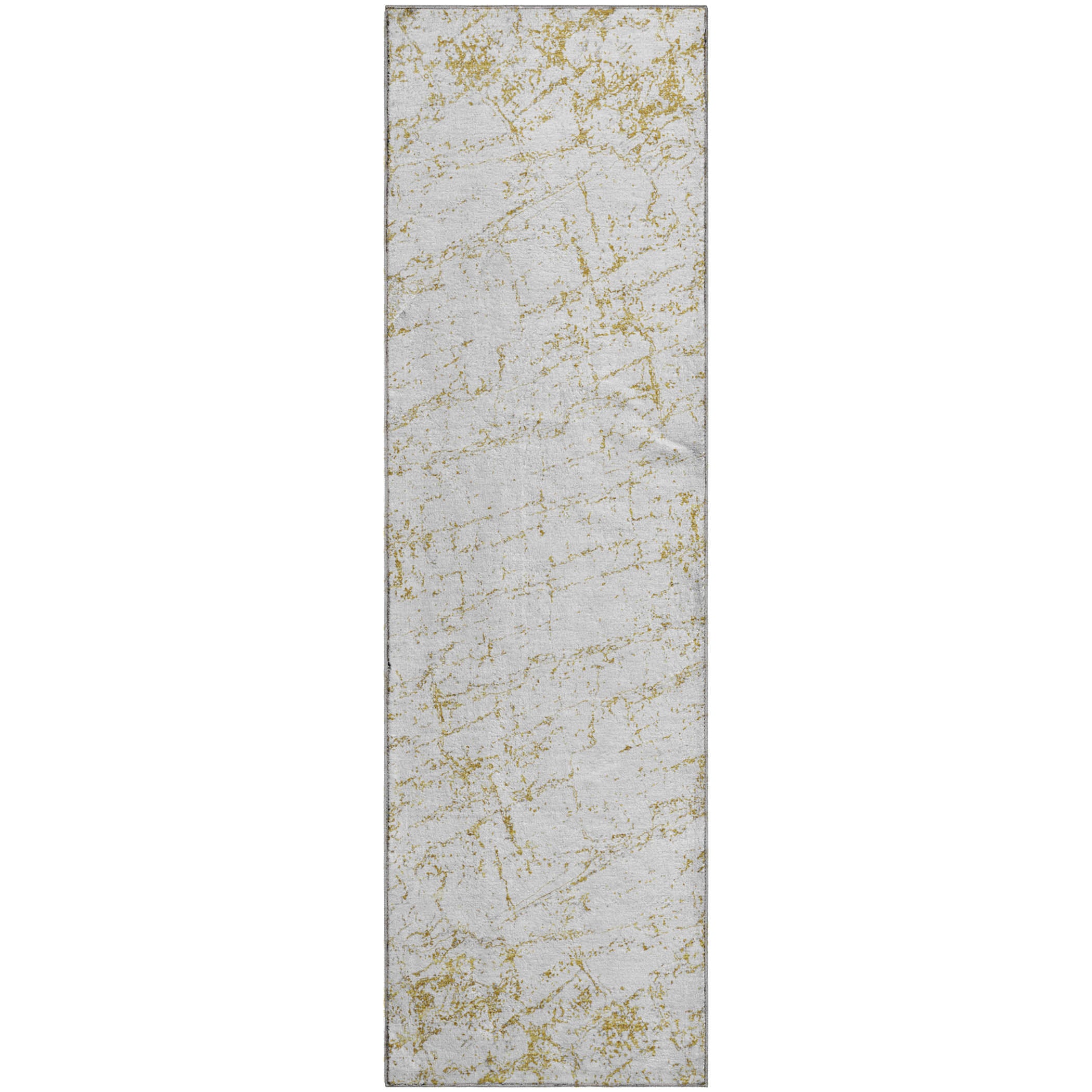 Porto Machine Washable Transitional Gold Rug 2'3" x 7'6" #shape_Runner
