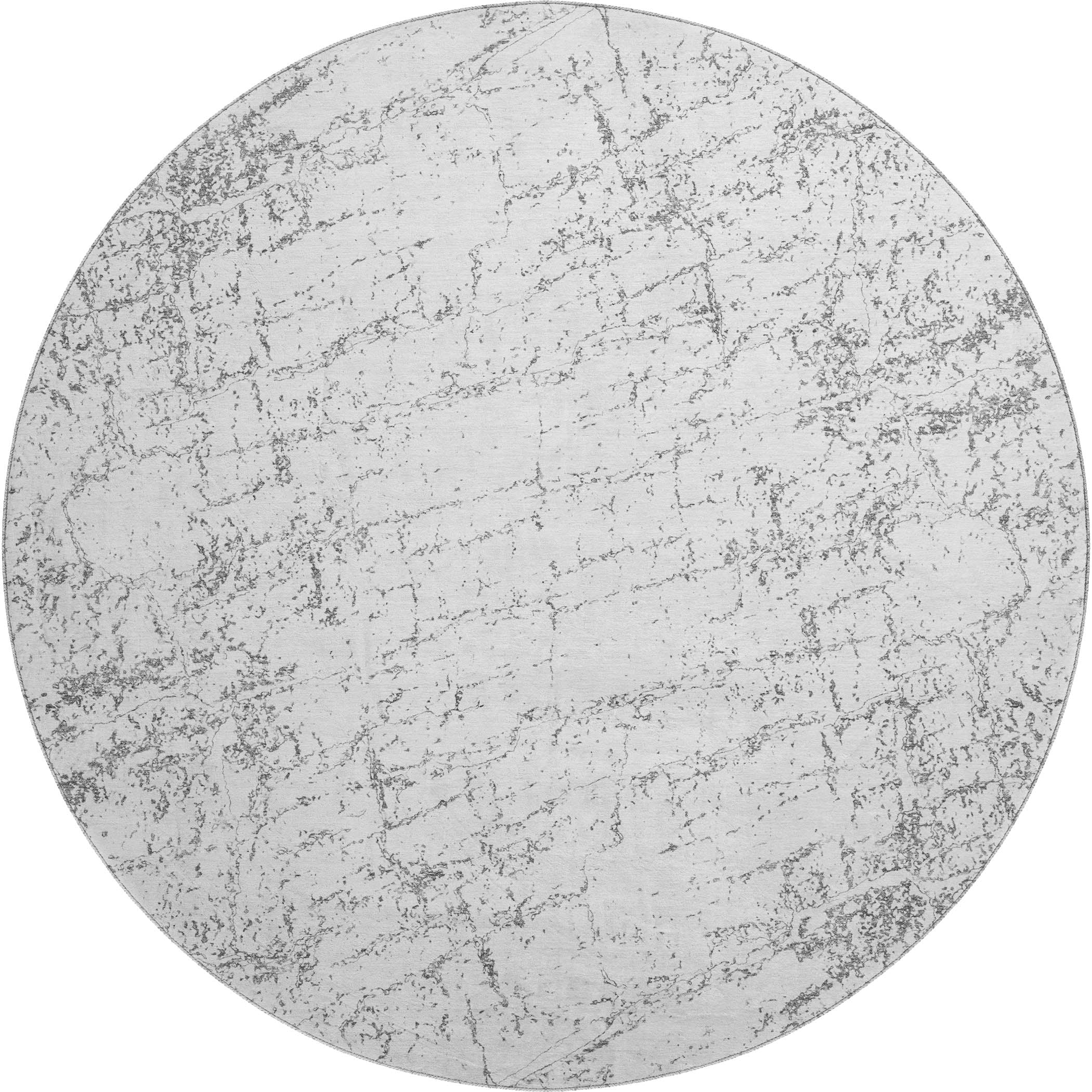 Porto Machine Washable Transitional Gray Rug 8' x 8' #shape_Round
