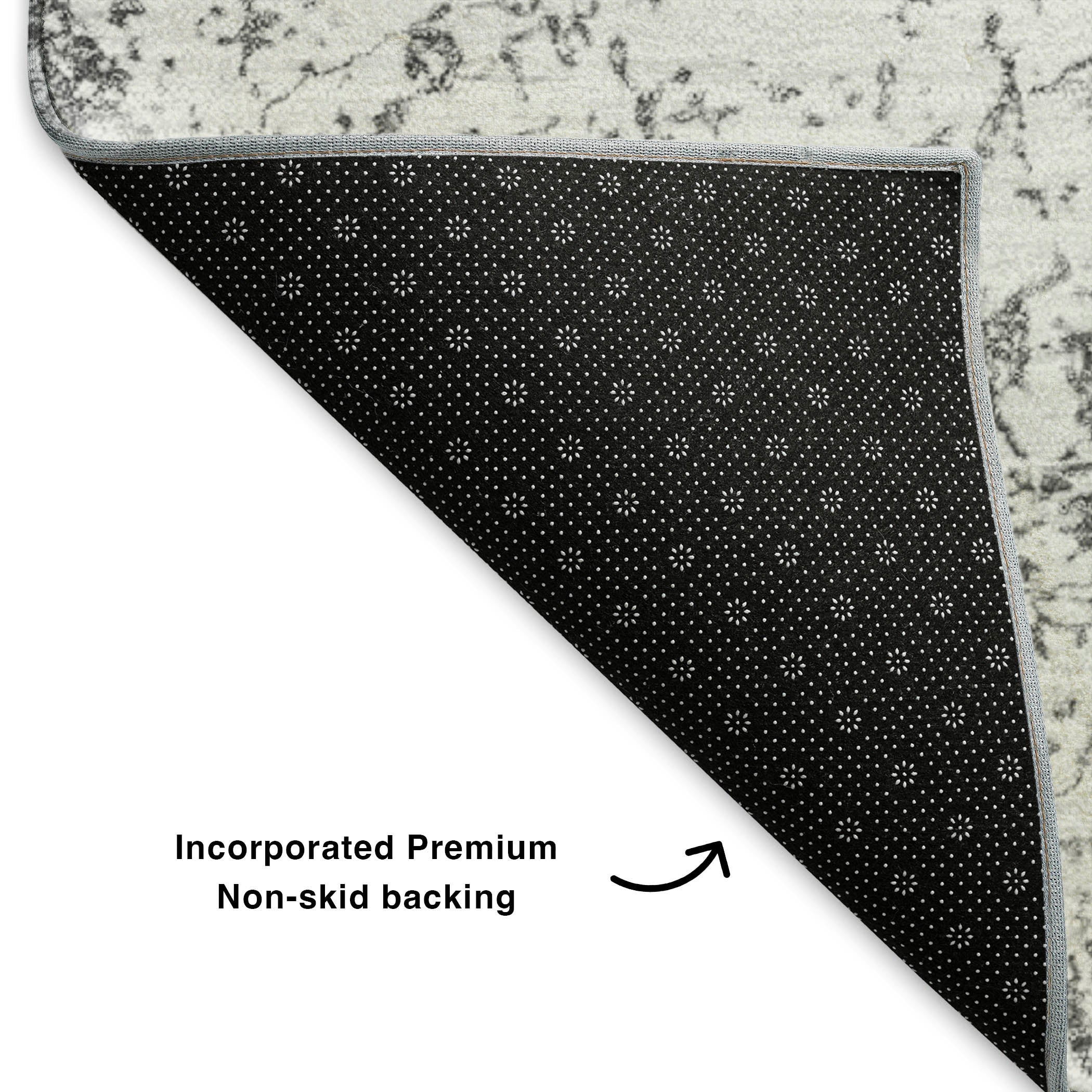 Porto Machine Washable Transitional Gray Rug 1'8" x 2'6" #shape_Rectangle