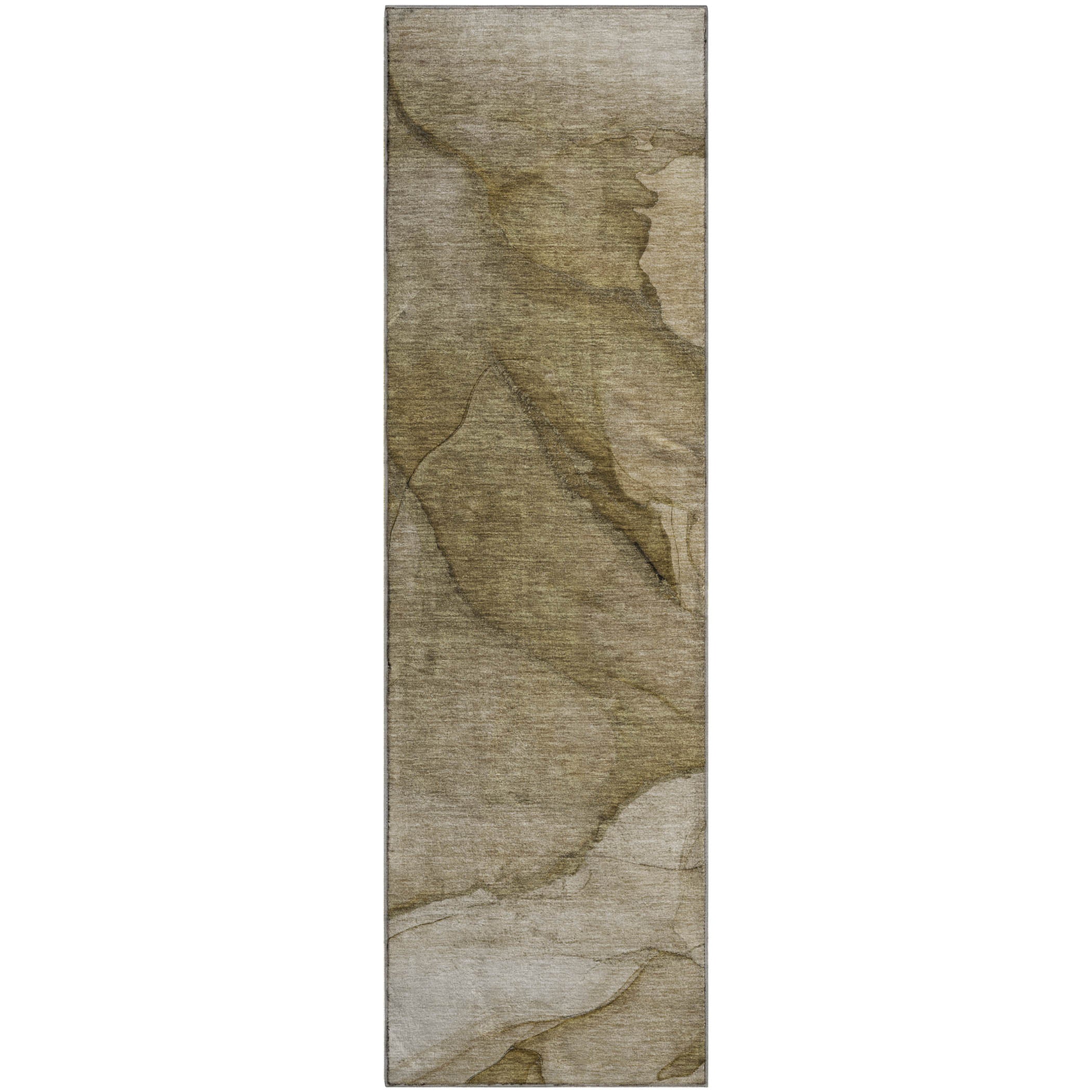 Bogota Machine Washable Transitional Brown Rug 2'3" x 7'6" #shape_Runner