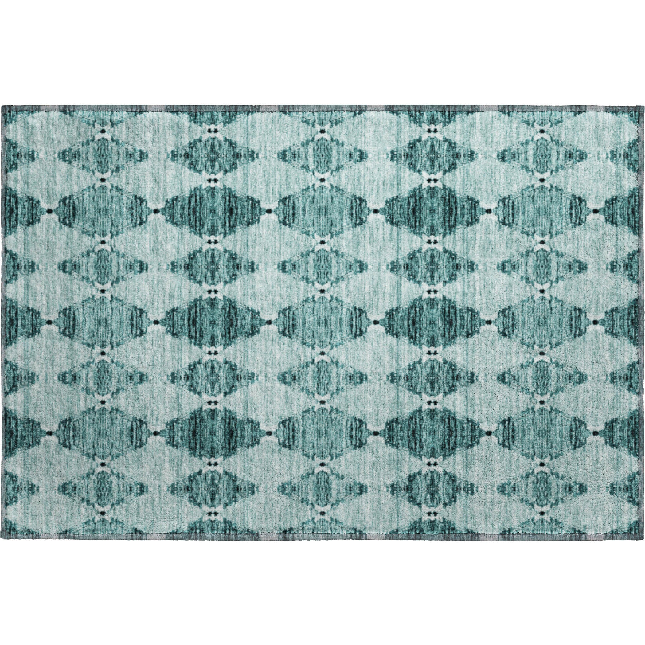 Lima Machine Washable Transitional Teal Rug 1'8" x 2'6" #shape_Rectangle