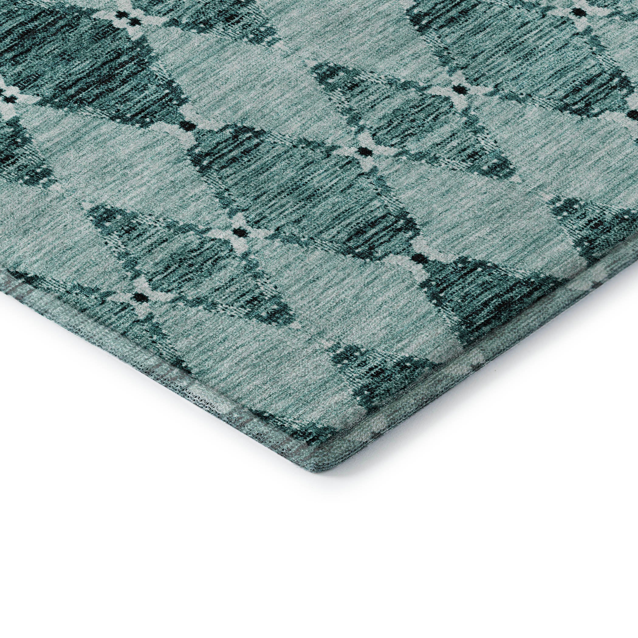 Lima Machine Washable Transitional Teal Rug 1'8" x 2'6" #shape_Rectangle