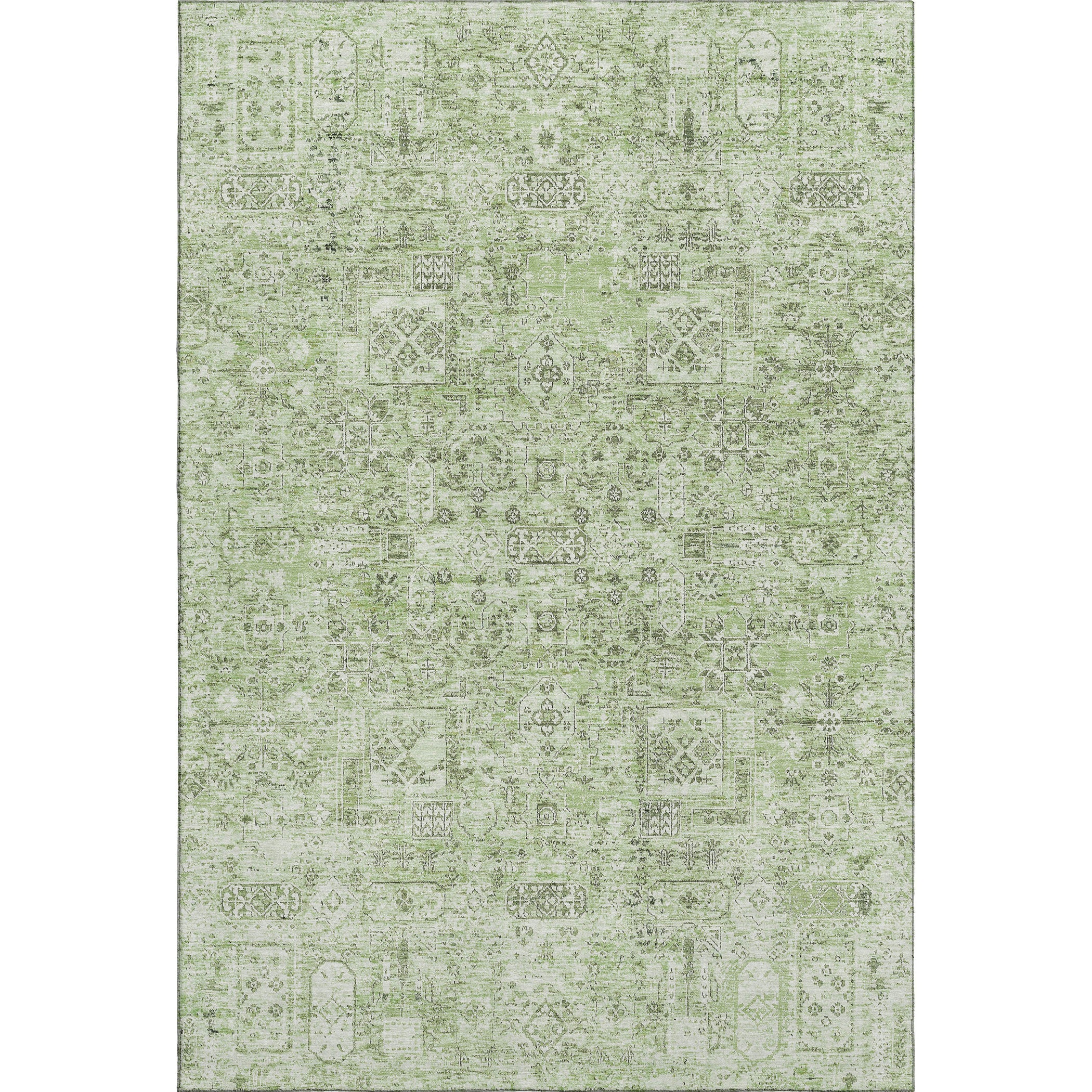 Antigua Machine Washable Transitional Green Rug 2'6" x 3'10" #shape_Rectangle