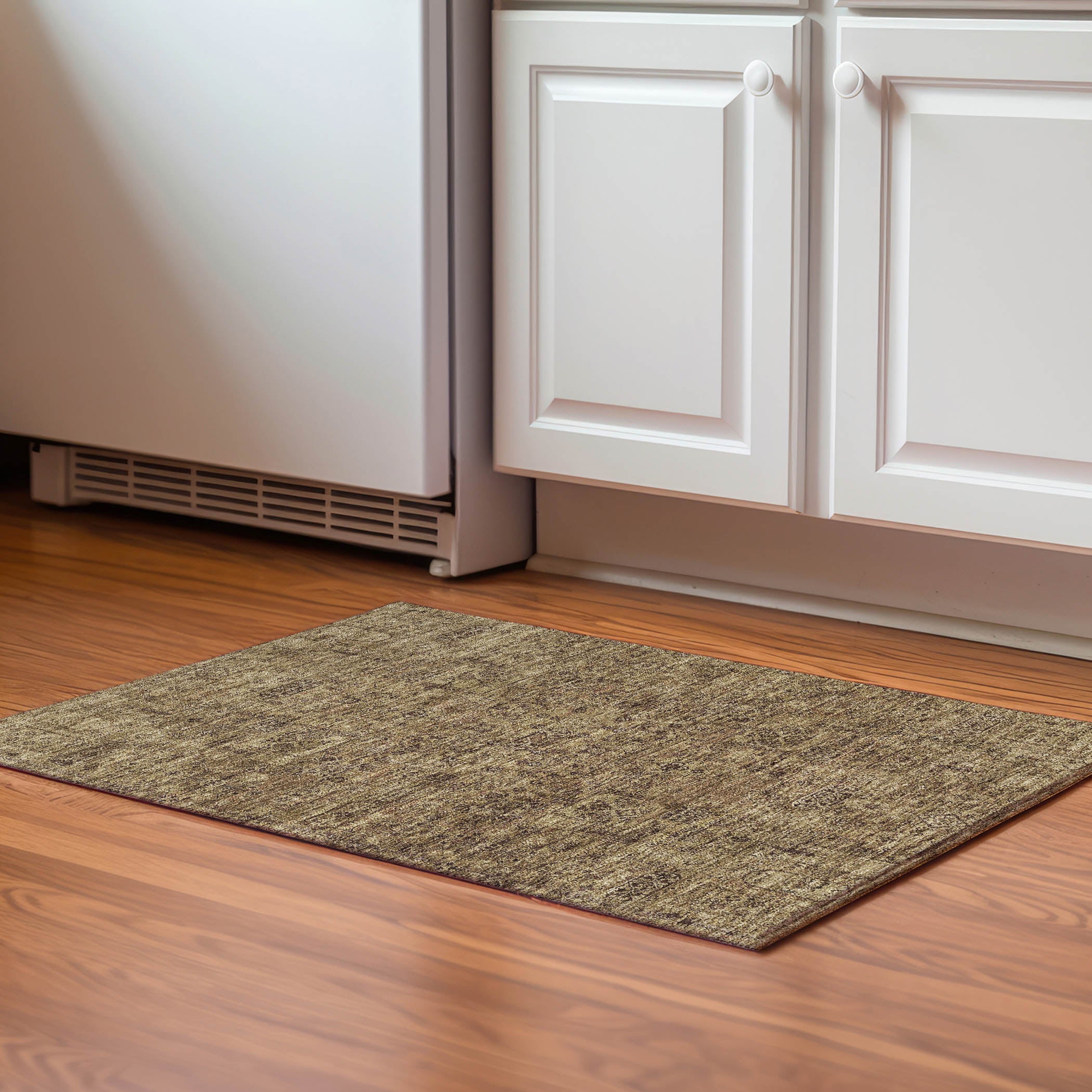 Antigua Machine Washable Transitional Mocha Brown Rug 1'8" x 2'6" #shape_Rectangle