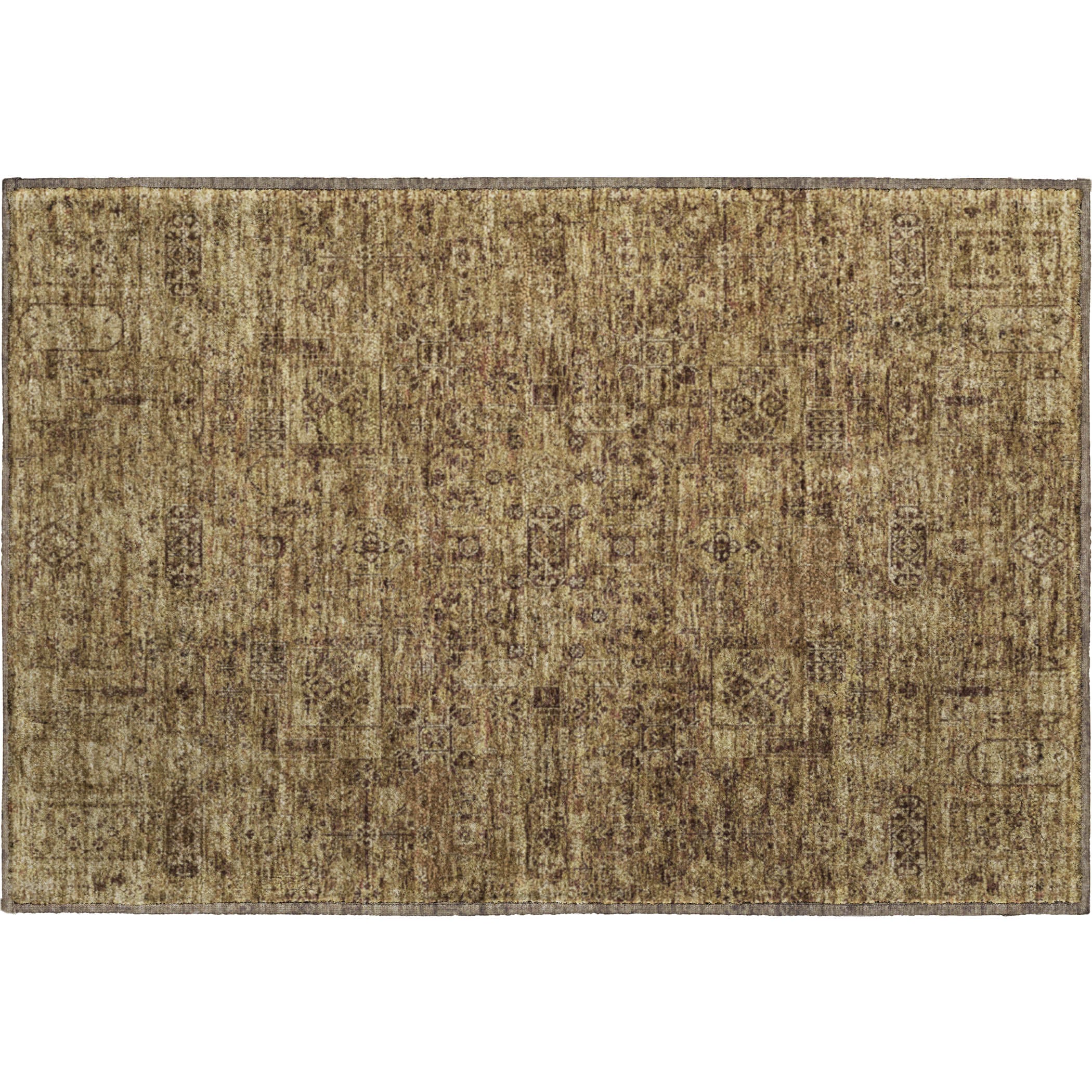 Antigua Machine Washable Transitional Mocha Brown Rug 1'8" x 2'6" #shape_Rectangle