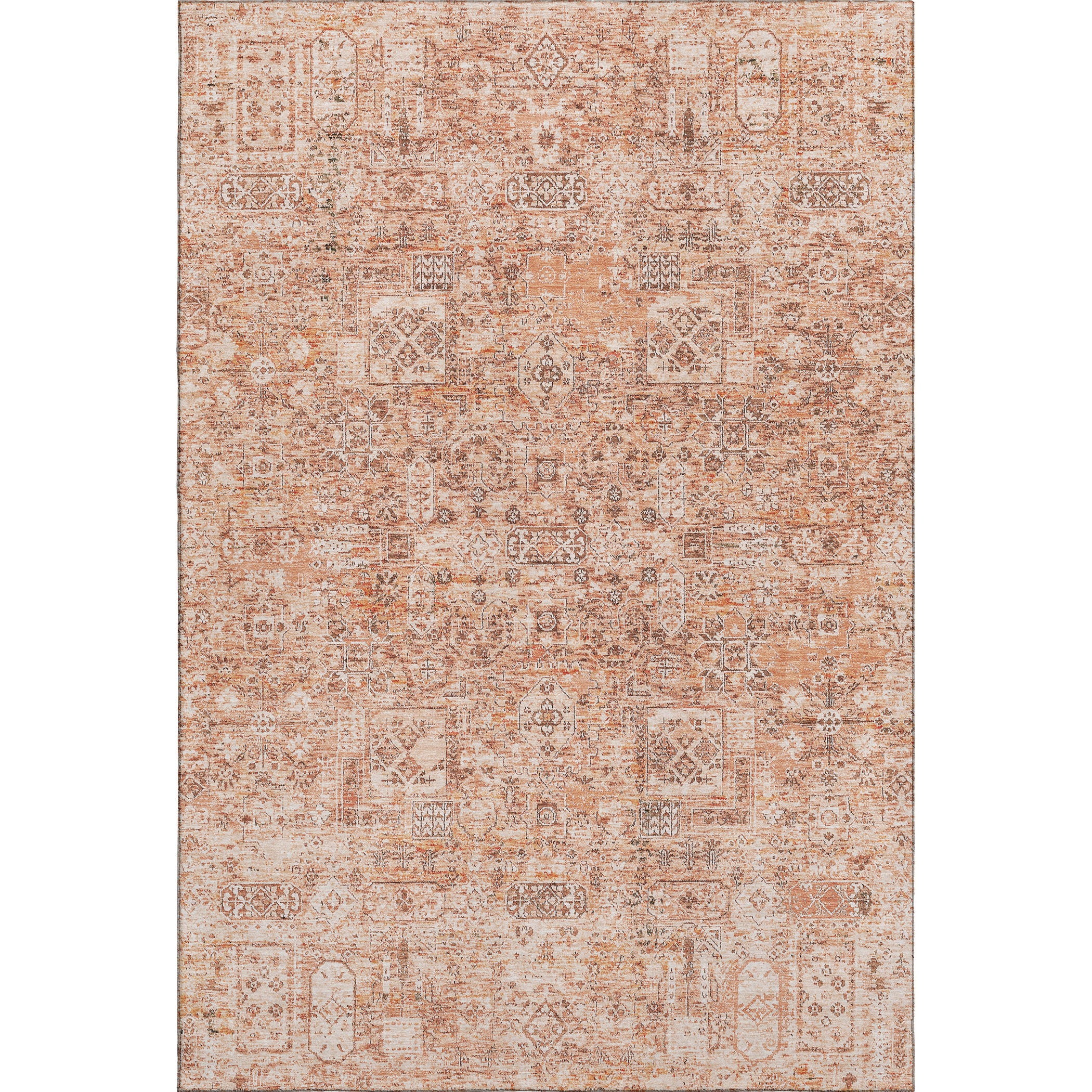 Antigua Machine Washable Transitional Salmon Orange Rug 2'6" x 3'10" #shape_Rectangle