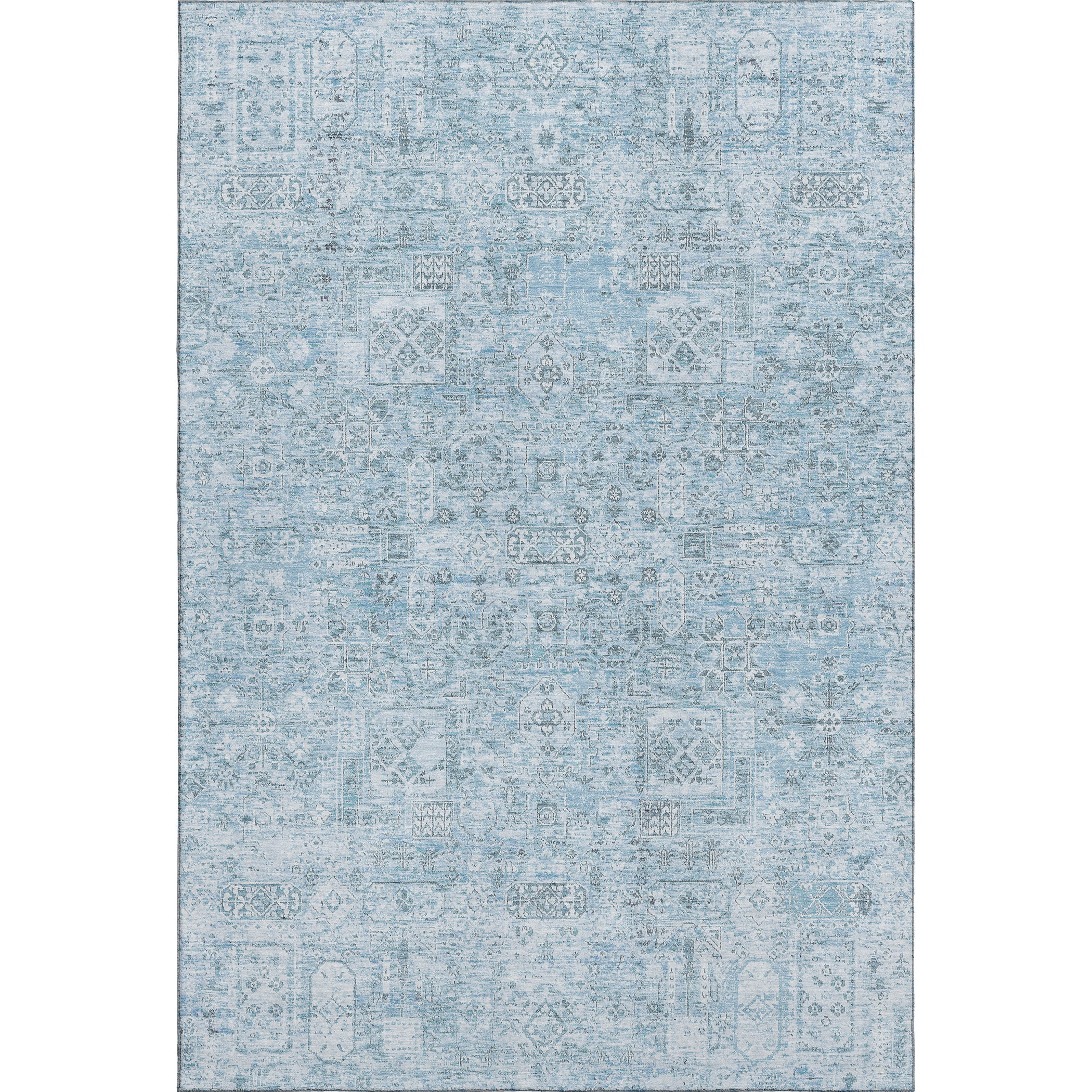 Antigua Machine Washable Transitional Sky Blue Rug 2'6" x 3'10" #shape_Rectangle