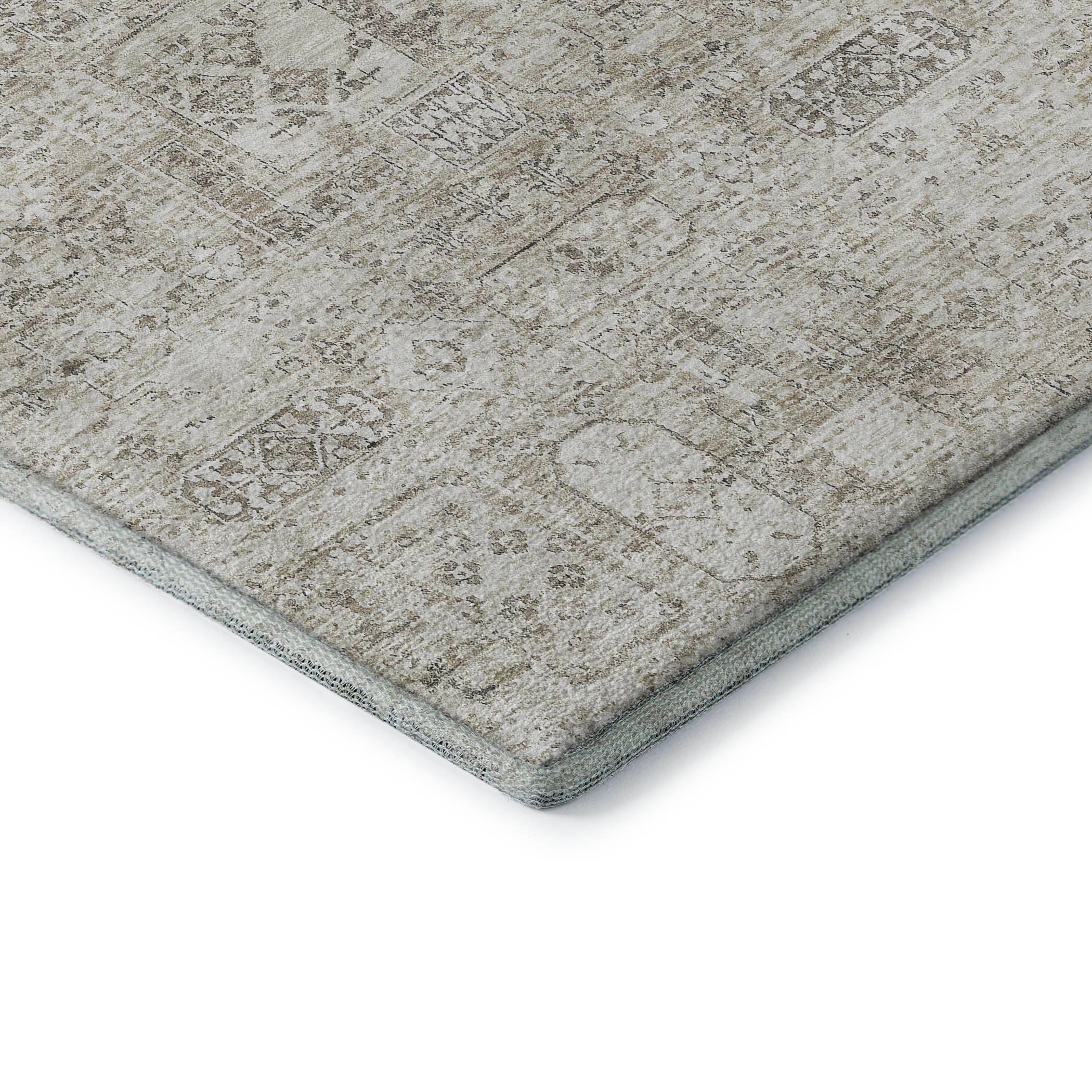 Antigua Machine Washable Transitional Taupe Brown Rug 1'8" x 2'6" #shape_Rectangle