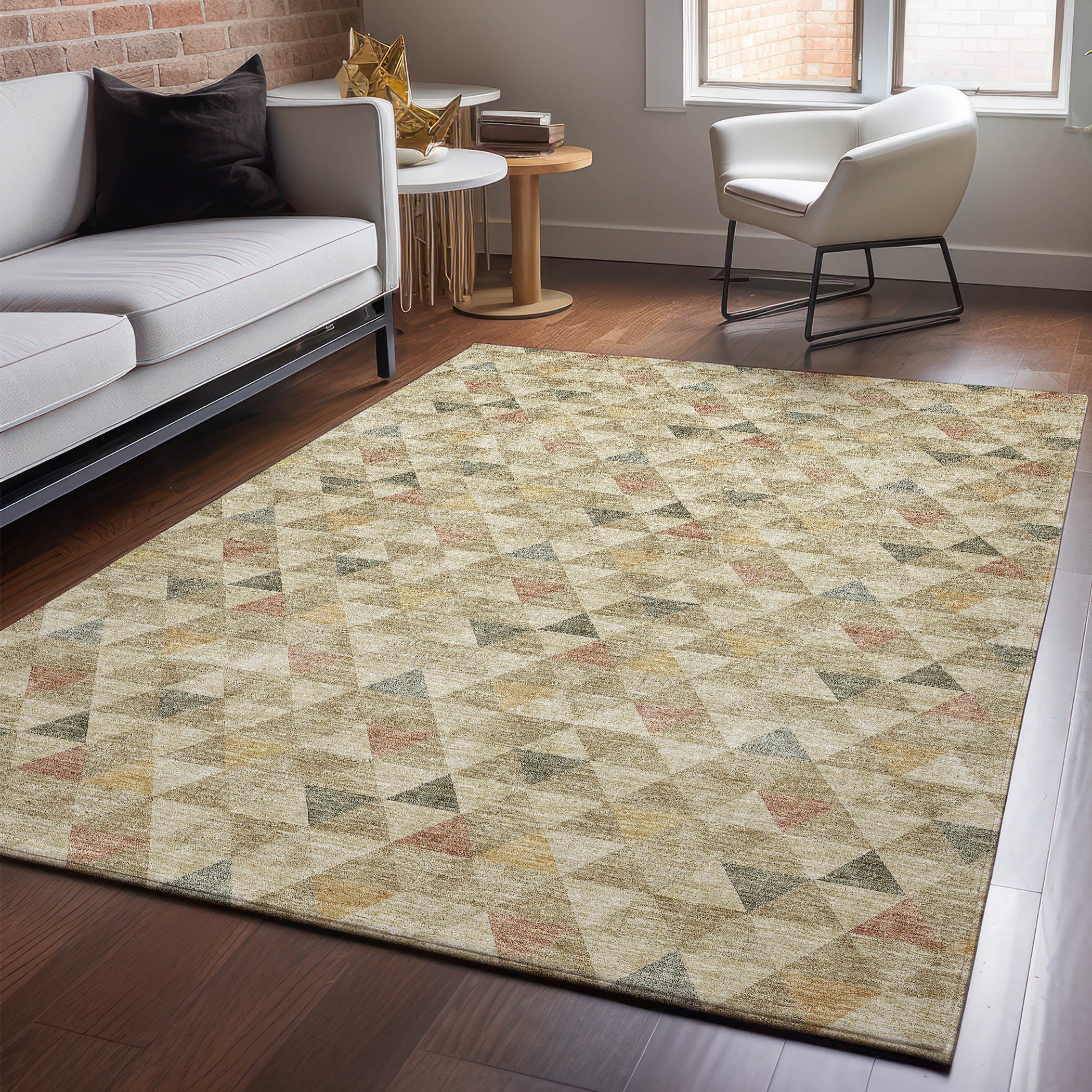 Lima Machine Washable Transitional Beige Brown Rug 2'6" x 3'10" #shape_Rectangle