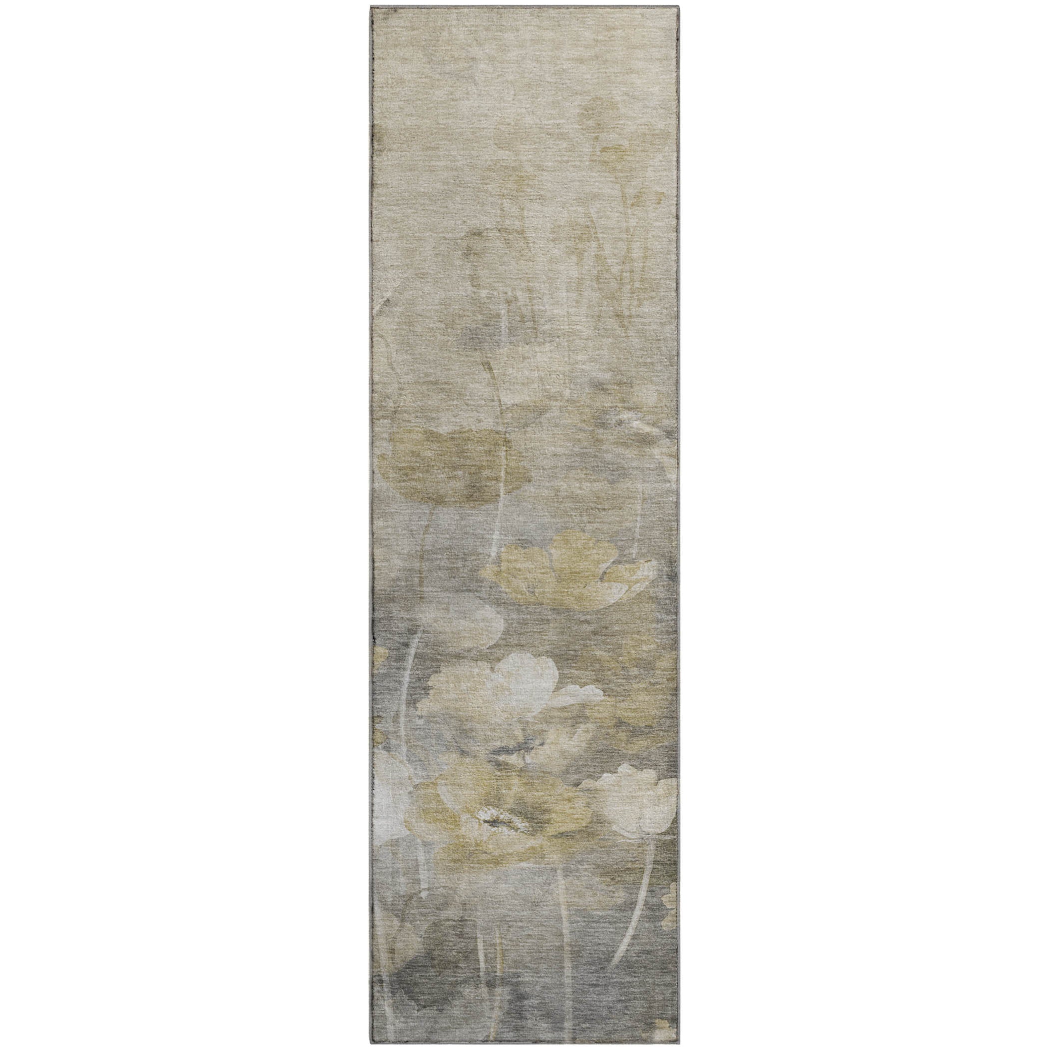 Bern Machine Washable Transitional Beige Brown Rug 2'3" x 7'6" #shape_Runner