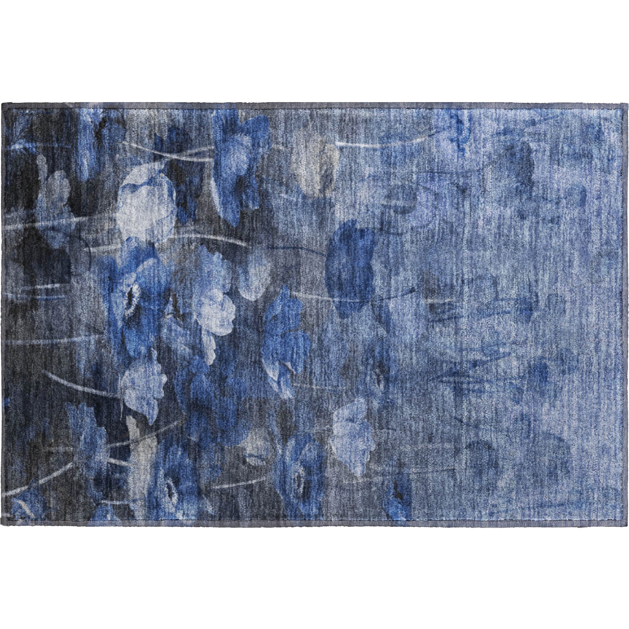 Bern Machine Washable Transitional Blue Rug 1'8" x 2'6" #shape_Rectangle