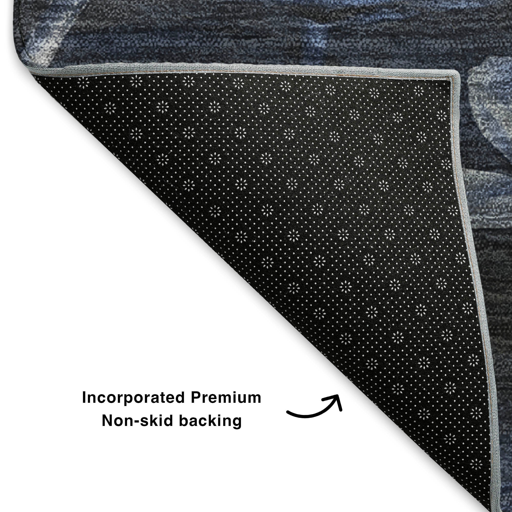 Bern Machine Washable Transitional Blue Rug 1'8" x 2'6" #shape_Rectangle