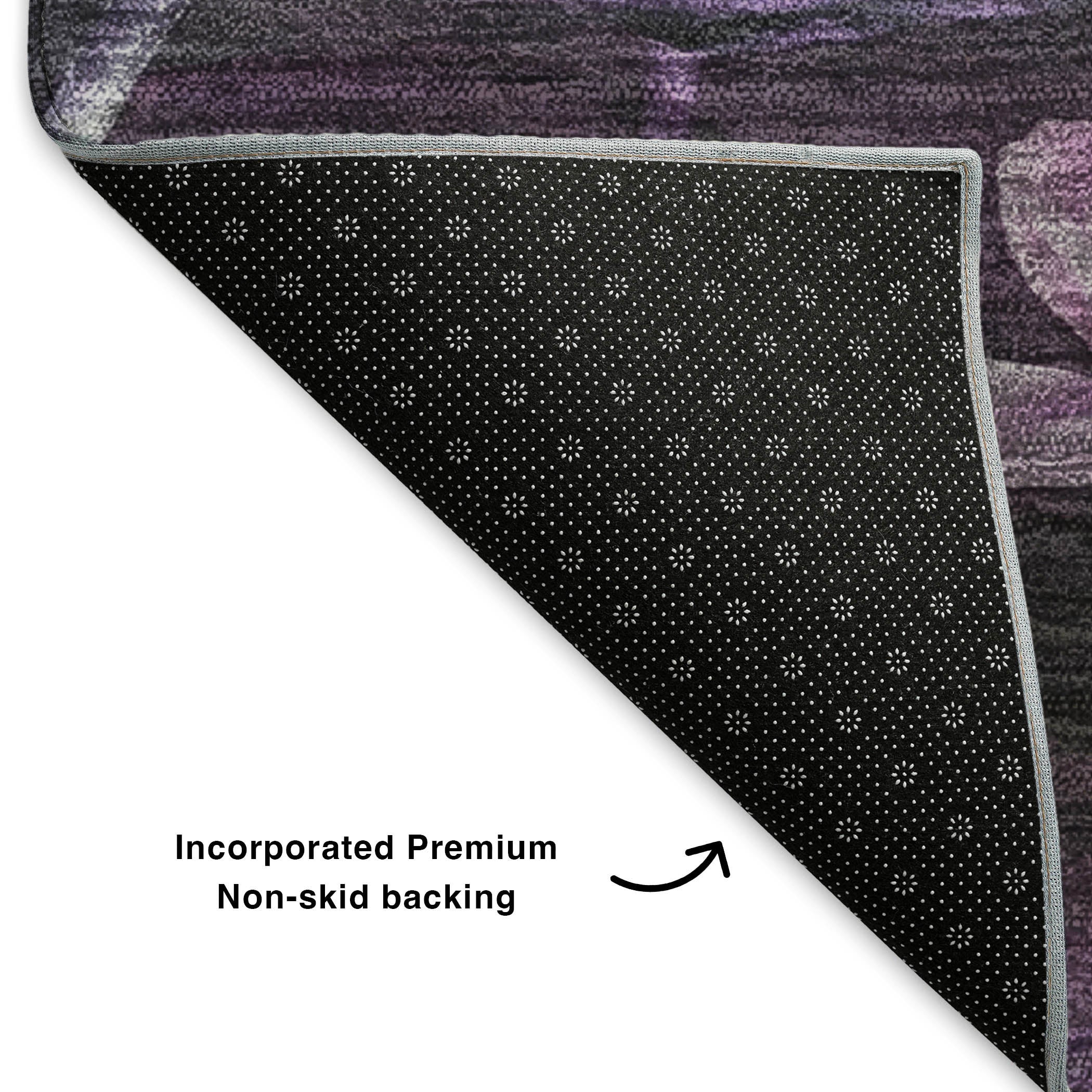 Bern Machine Washable Transitional Purple Rug 1'8" x 2'6" #shape_Rectangle
