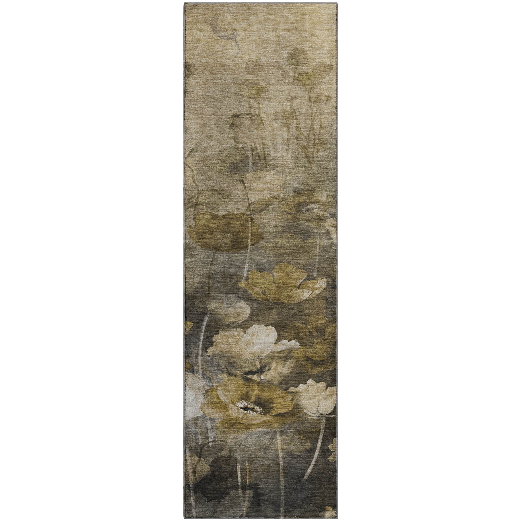 Bern Machine Washable Transitional Taupe Brown Rug 2'3" x 7'6" #shape_Runner