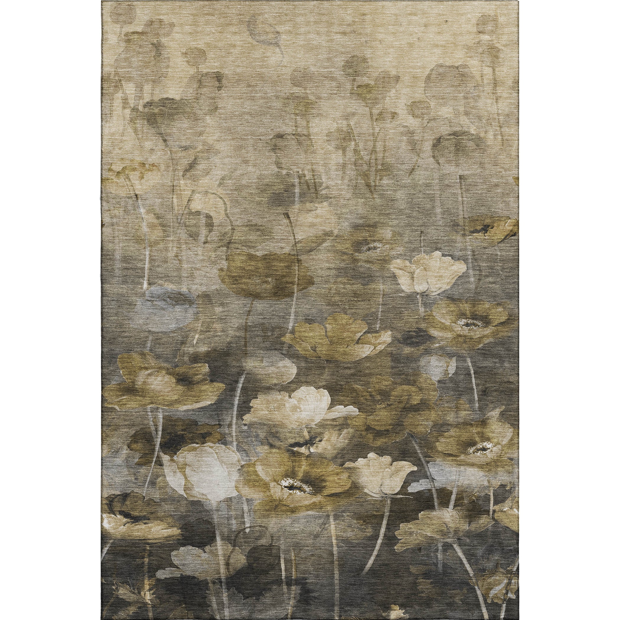 Bern Machine Washable Transitional Taupe Brown Rug 2'6" x 3'10" #shape_Rectangle