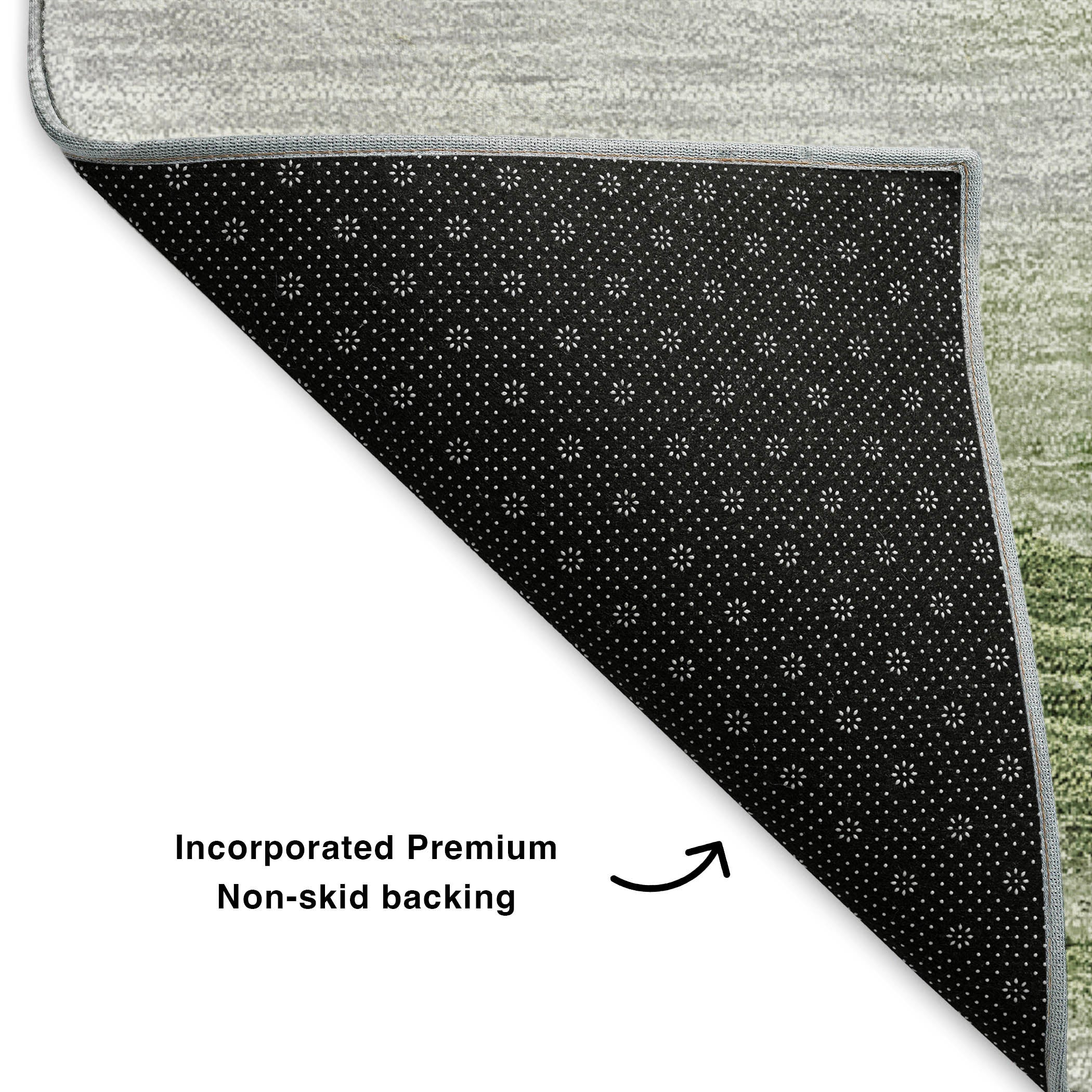 Lucerne Machine Washable Transitional Aloe Green Rug 1'8" x 2'6" #shape_Rectangle