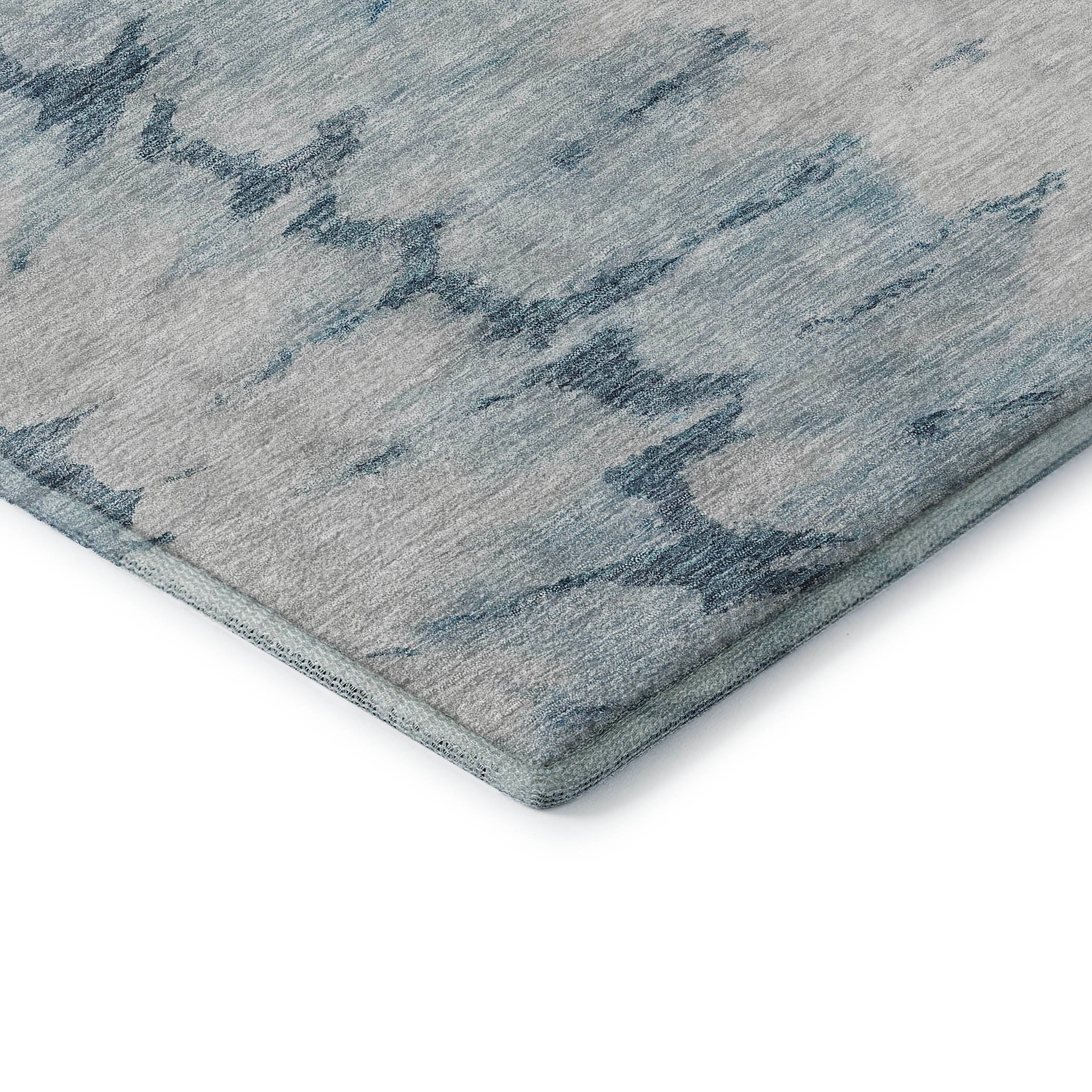 Lucerne Machine Washable Transitional Blue Rug 1'8" x 2'6" #shape_Rectangle
