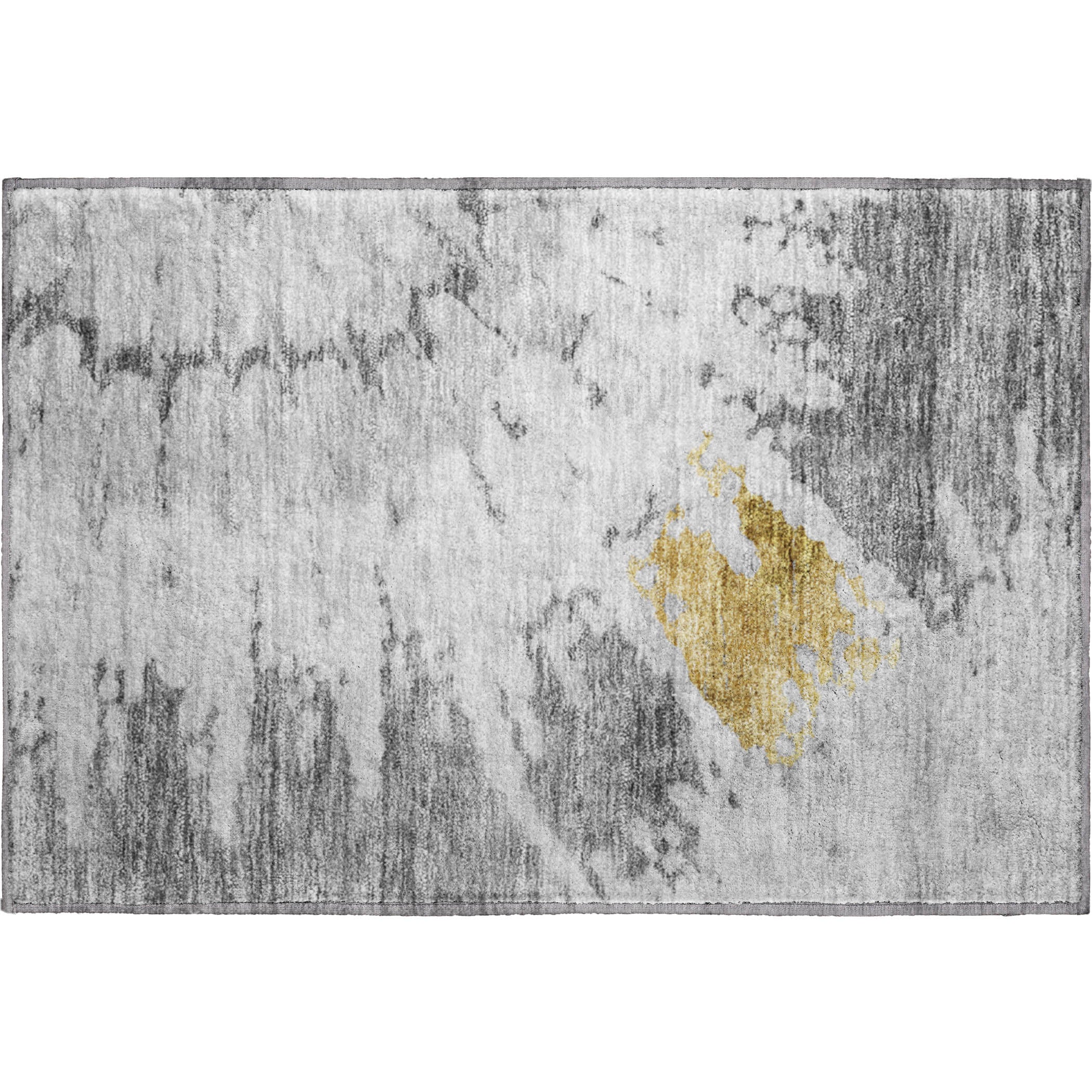 Lucerne Machine Washable Transitional Gray Rug 1'8" x 2'6" #shape_Rectangle