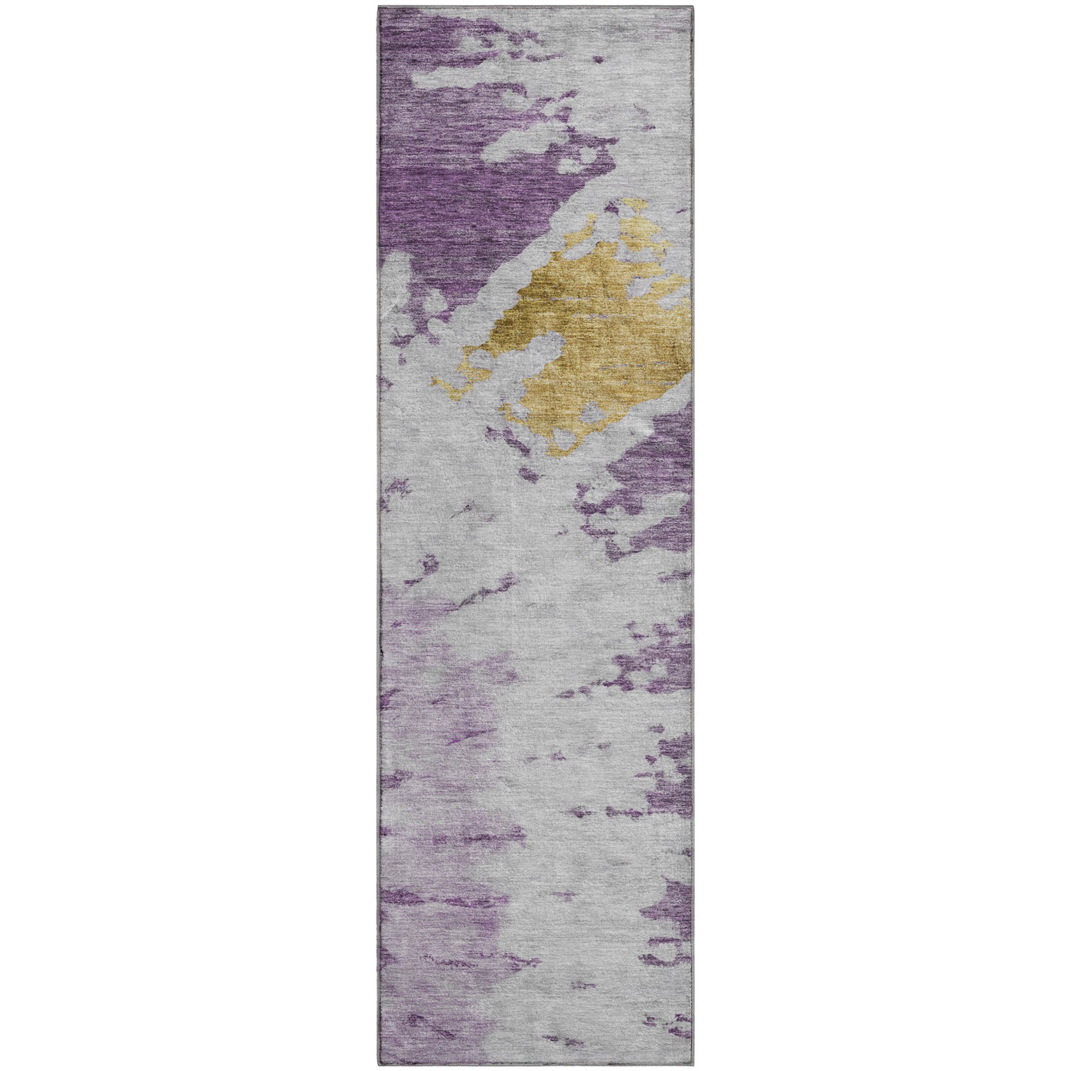 Lucerne Machine Washable Transitional Purple Rug 2'3" x 7'6" #shape_Runner