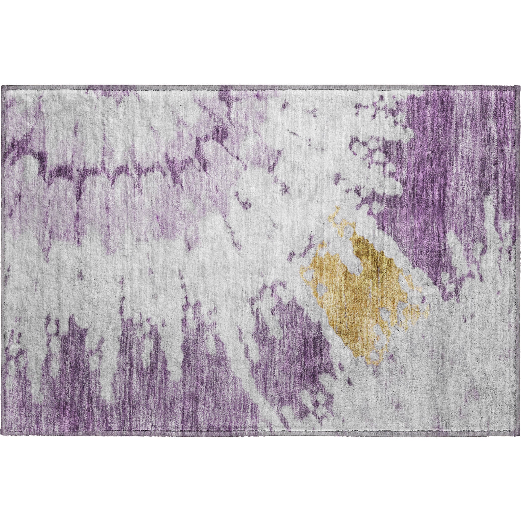 Lucerne Machine Washable Transitional Purple Rug 1'8" x 2'6" #shape_Rectangle