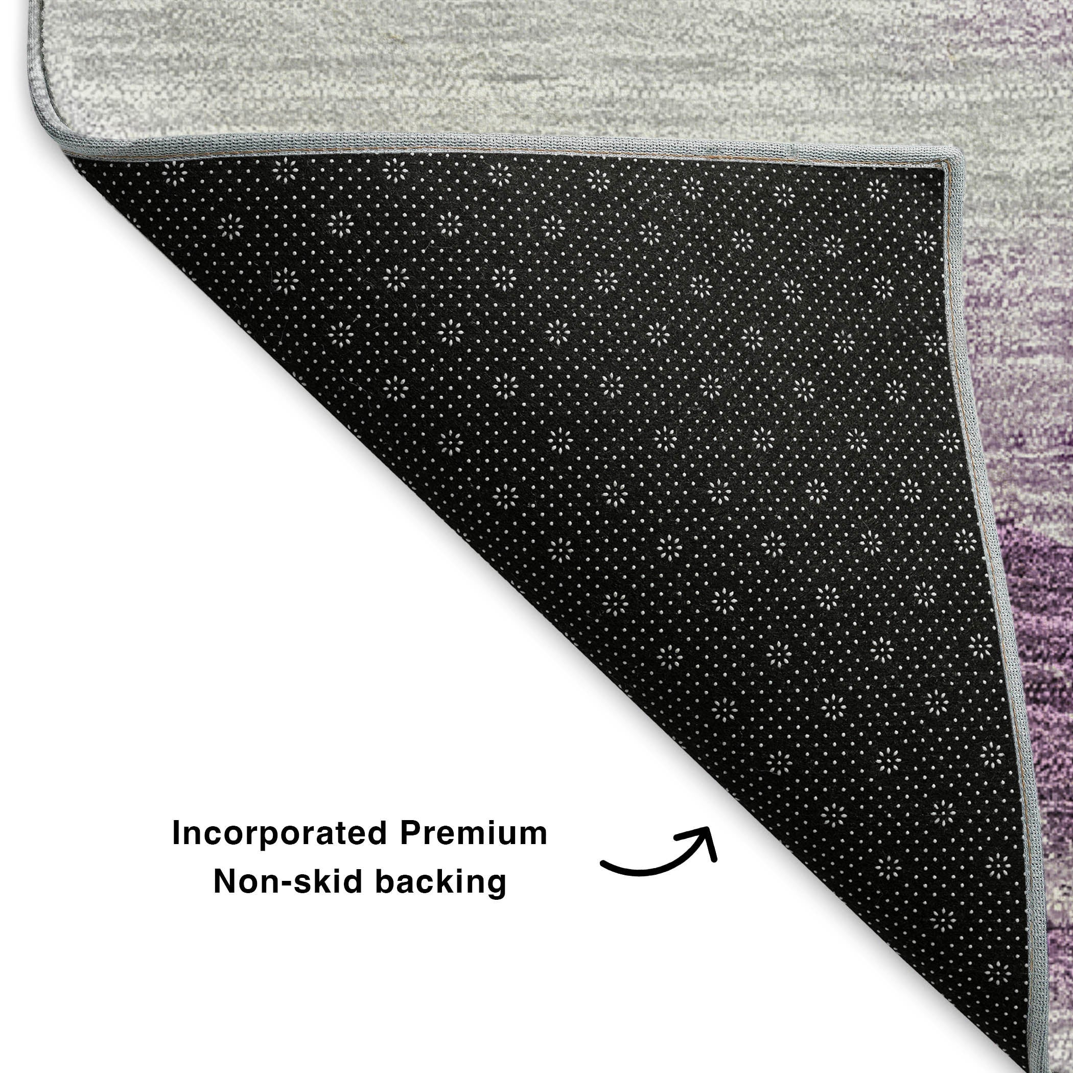 Lucerne Machine Washable Transitional Purple Rug 1'8" x 2'6" #shape_Rectangle