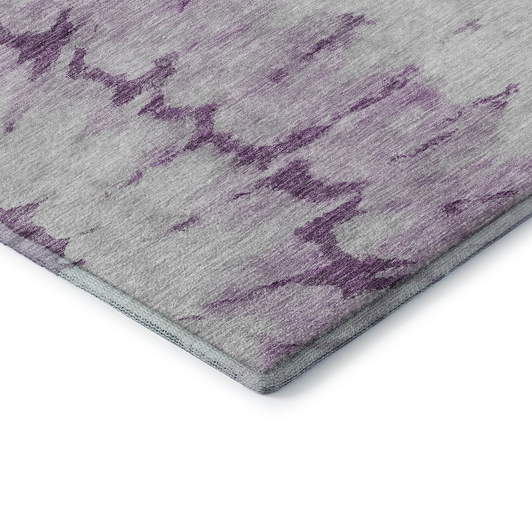 Lucerne Machine Washable Transitional Purple Rug 1'8" x 2'6" #shape_Rectangle