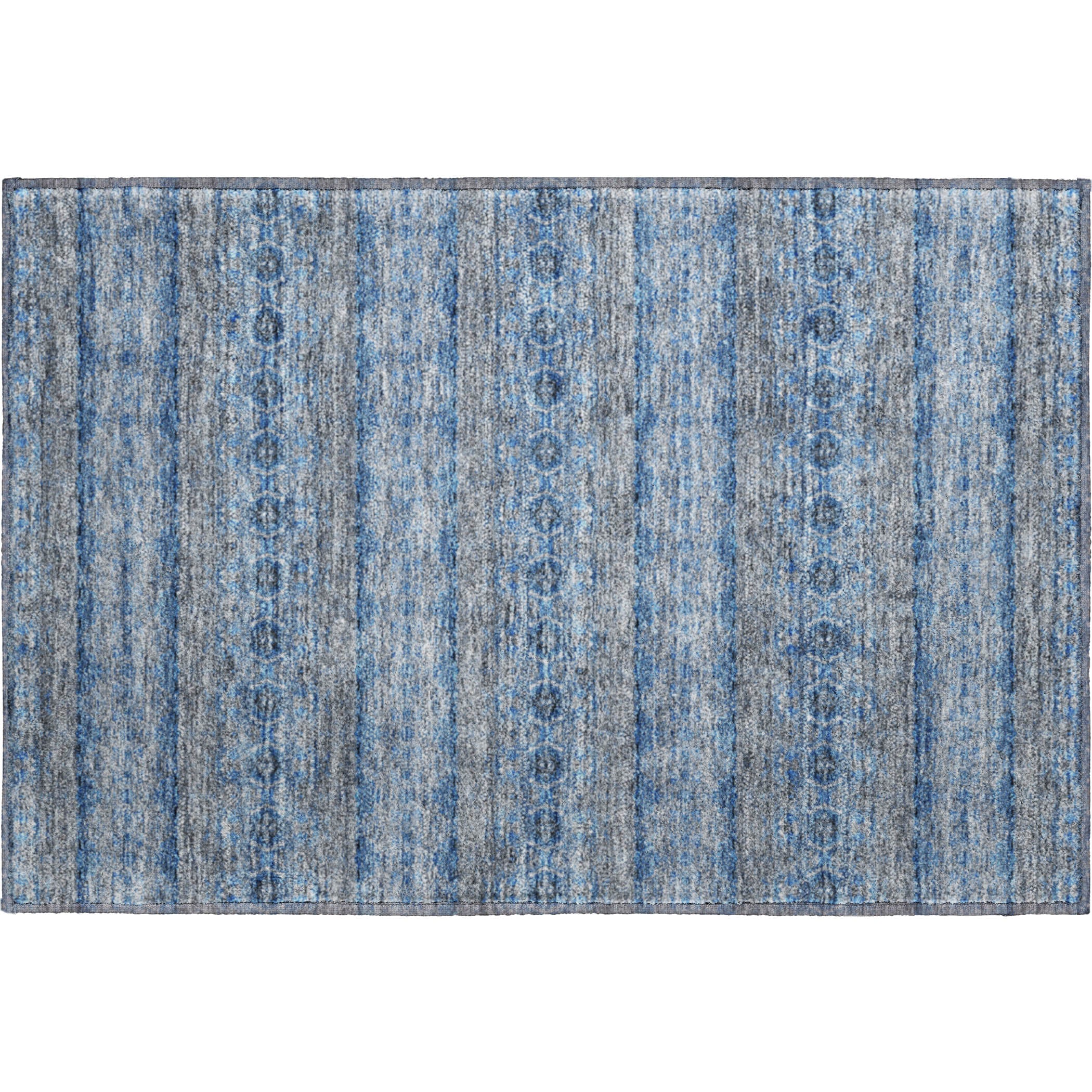 Marrakech Machine Washable Transitional Navy Blue Rug 1'8" x 2'6" #shape_Rectangle
