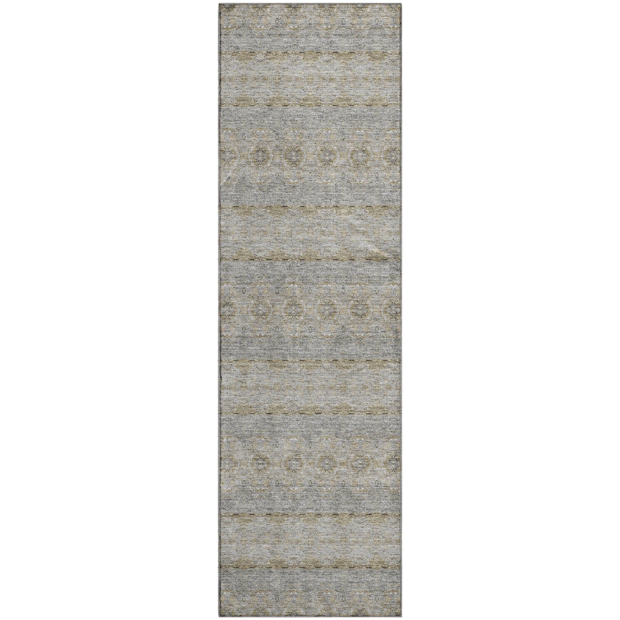 Marrakech Machine Washable Transitional Silver Gray Rug 2'3" x 7'6" #shape_Runner