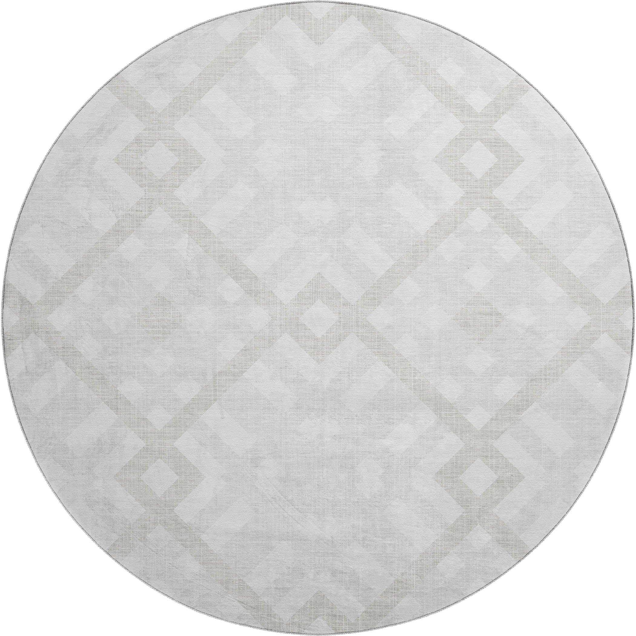 Kathmandu Machine Washable Transitional Ivory Rug 8' x 8' #shape_Round