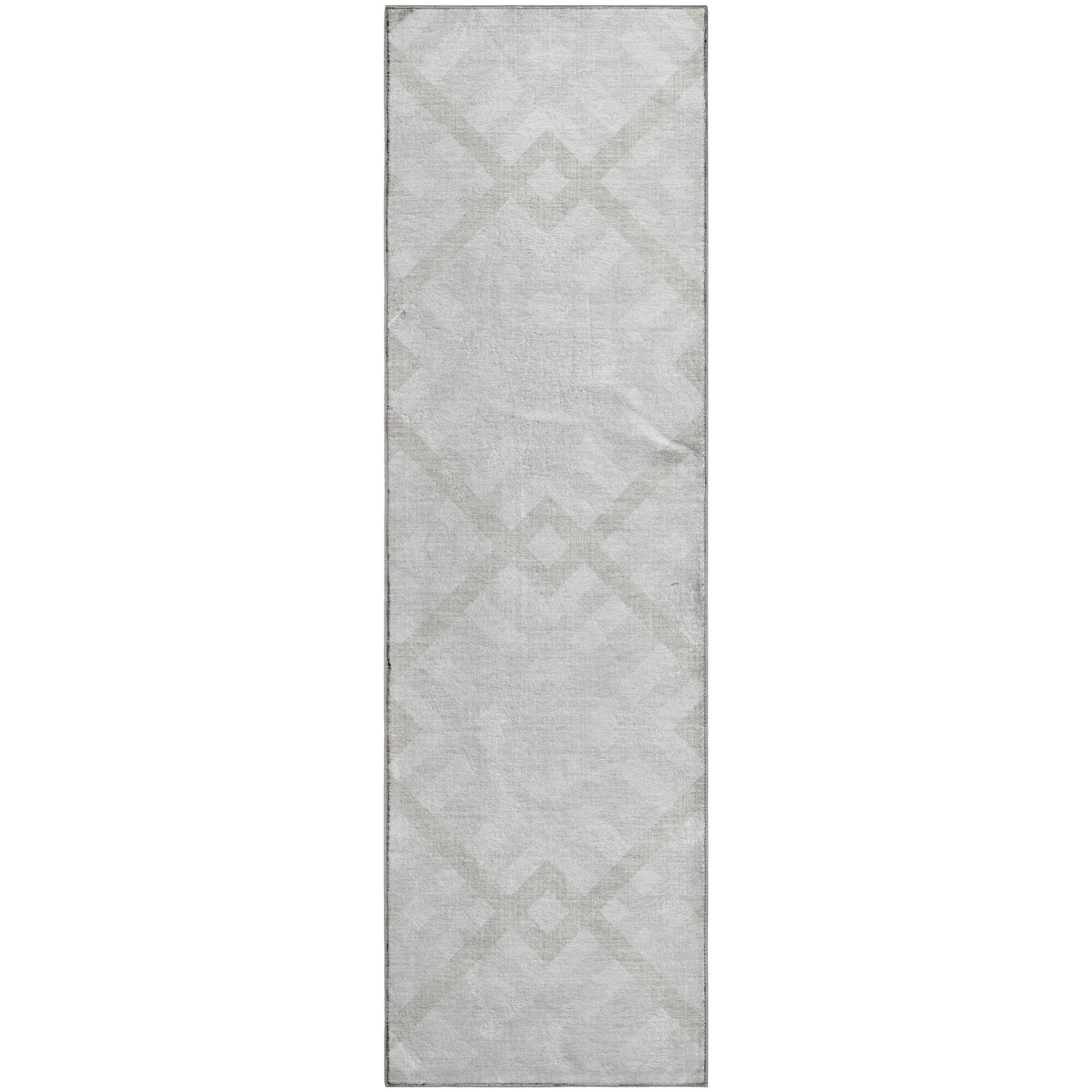 Kathmandu Machine Washable Transitional Ivory Rug 2'3" x 7'6" #shape_Runner