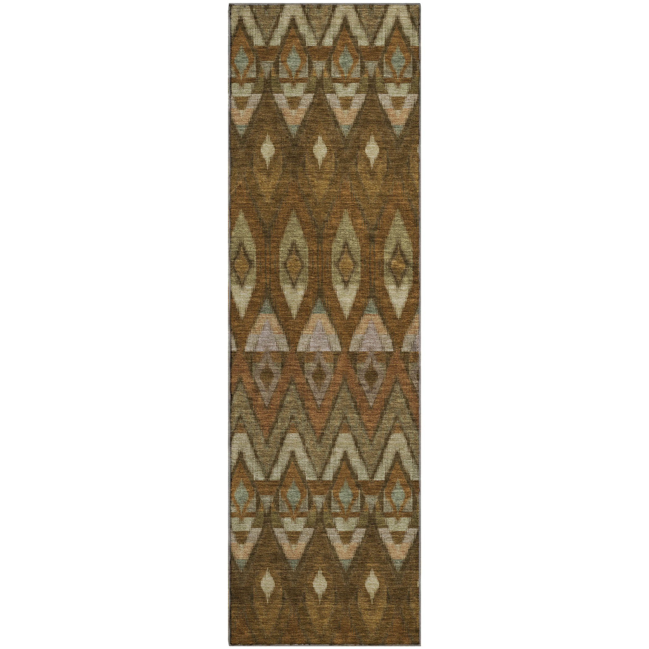 Bogota Machine Washable Transitional Brown Rug 2'3" x 7'6" #shape_Runner