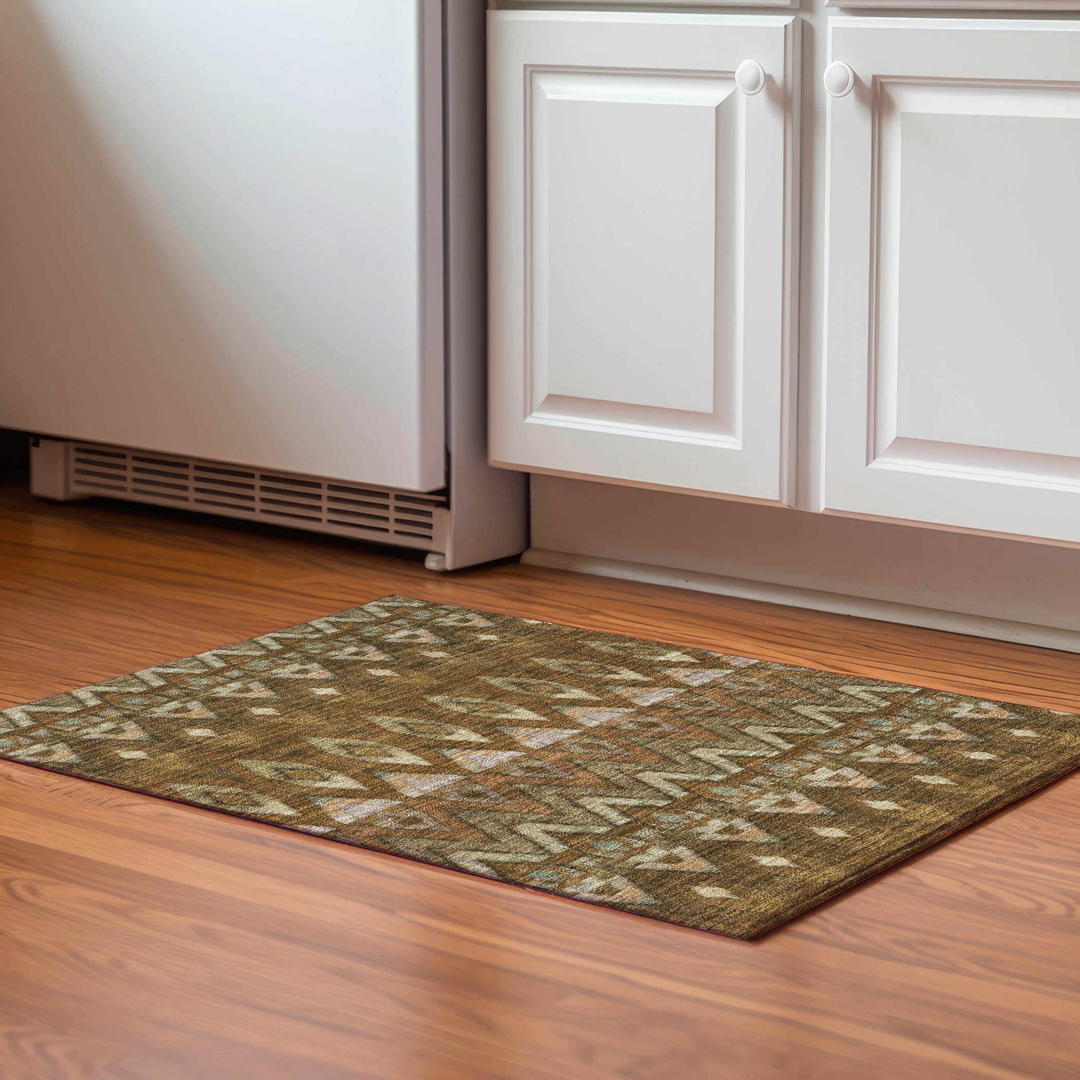 Bogota Machine Washable Transitional Brown Rug 1'8" x 2'6" #shape_Rectangle