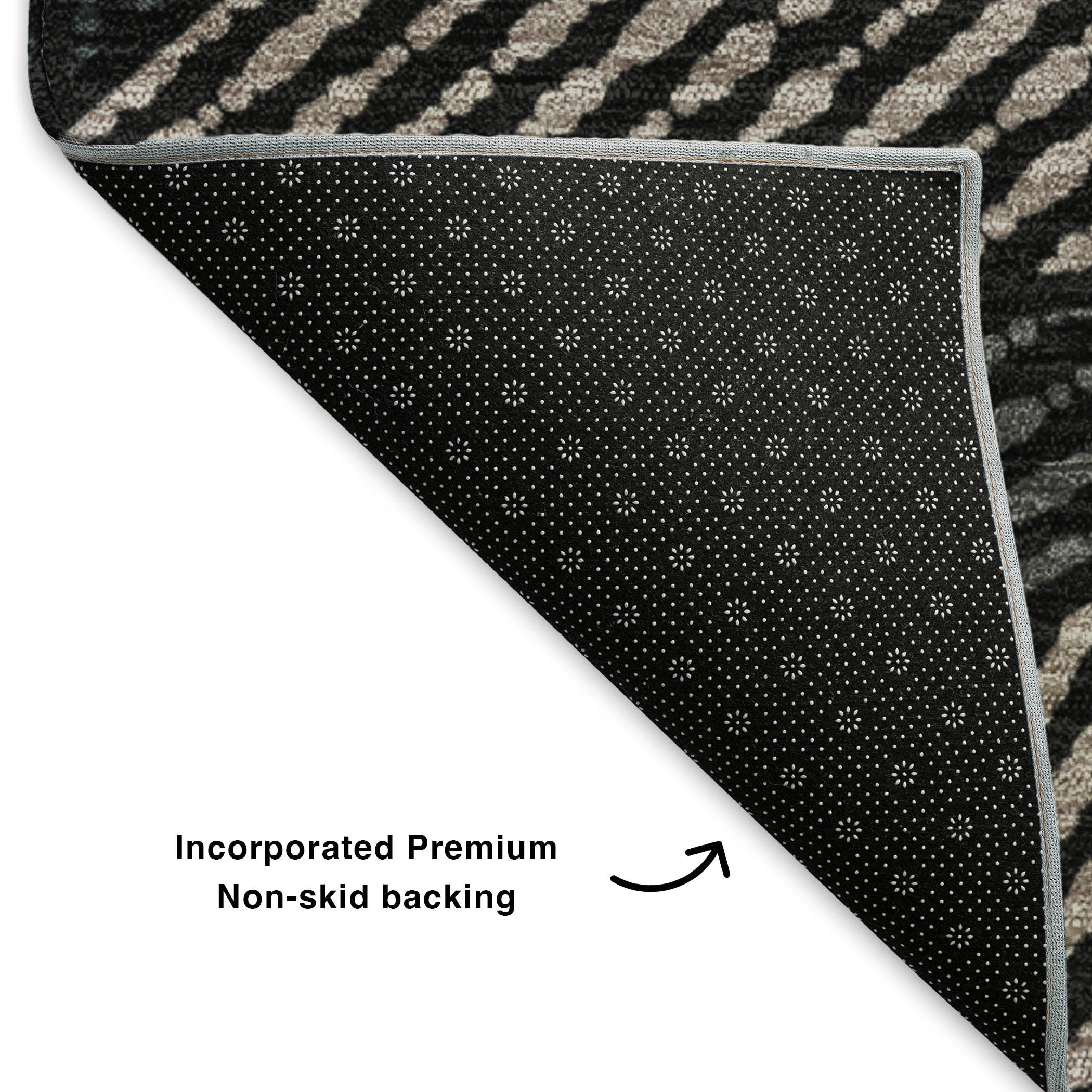 Valletta Machine Washable Transitional Black Rug 1'8" x 2'6" #shape_Rectangle