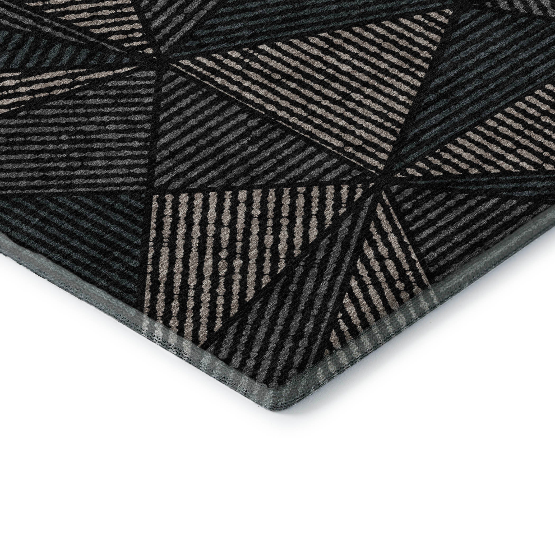 Valletta Machine Washable Transitional Black Rug 1'8" x 2'6" #shape_Rectangle