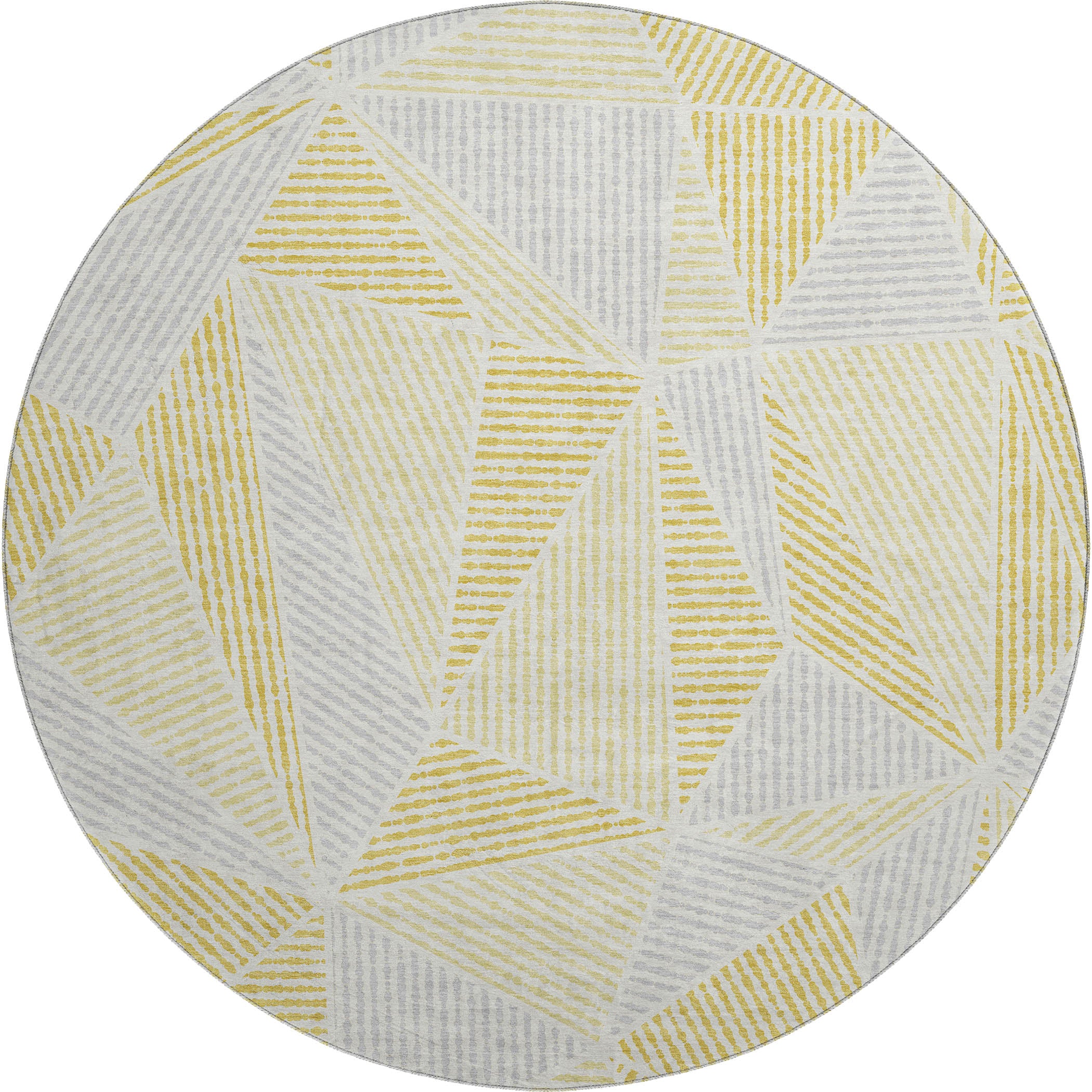 Valletta Machine Washable Transitional Gold Rug 8' x 8' #shape_Round
