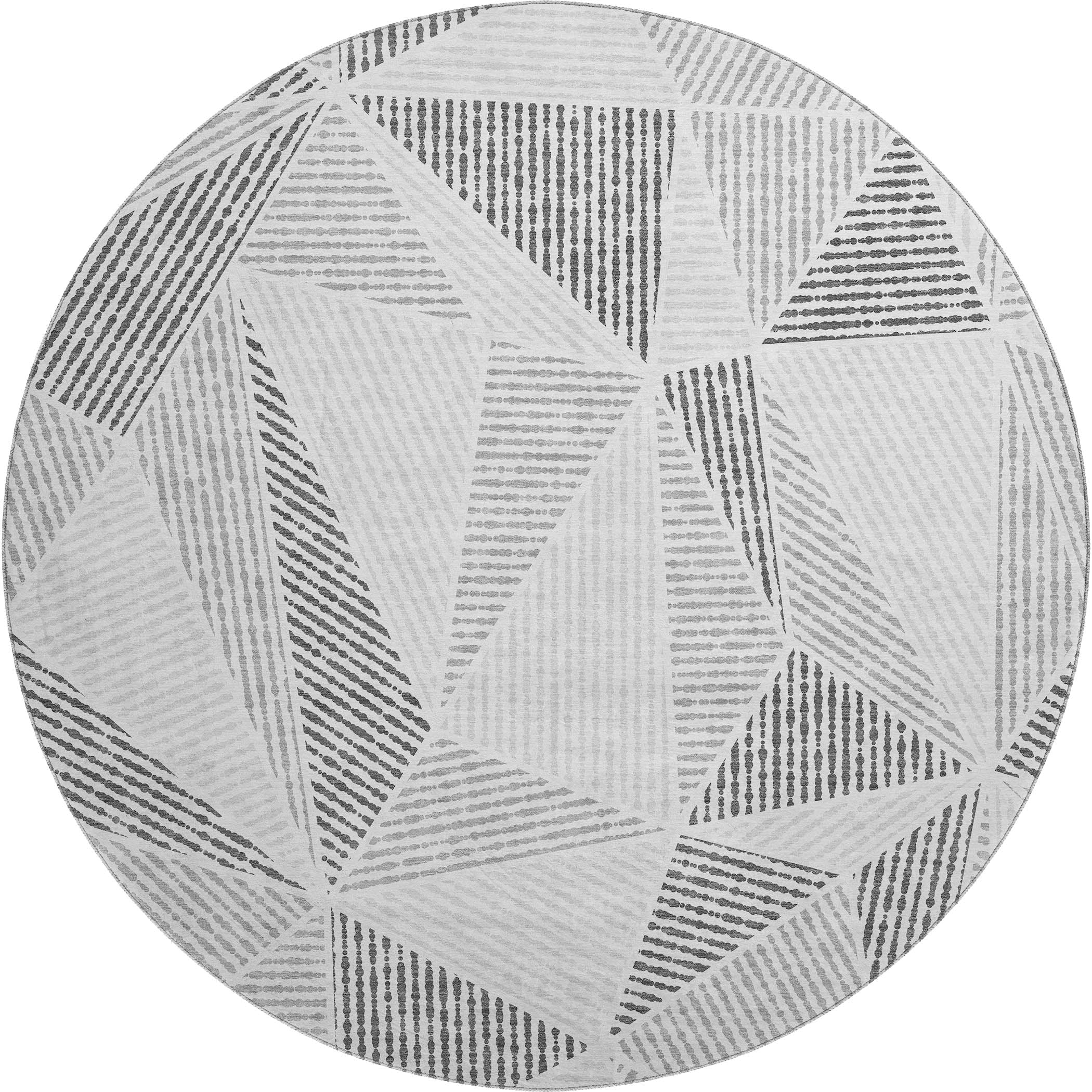 Valletta Machine Washable Transitional Gray Rug 8' x 8' #shape_Round