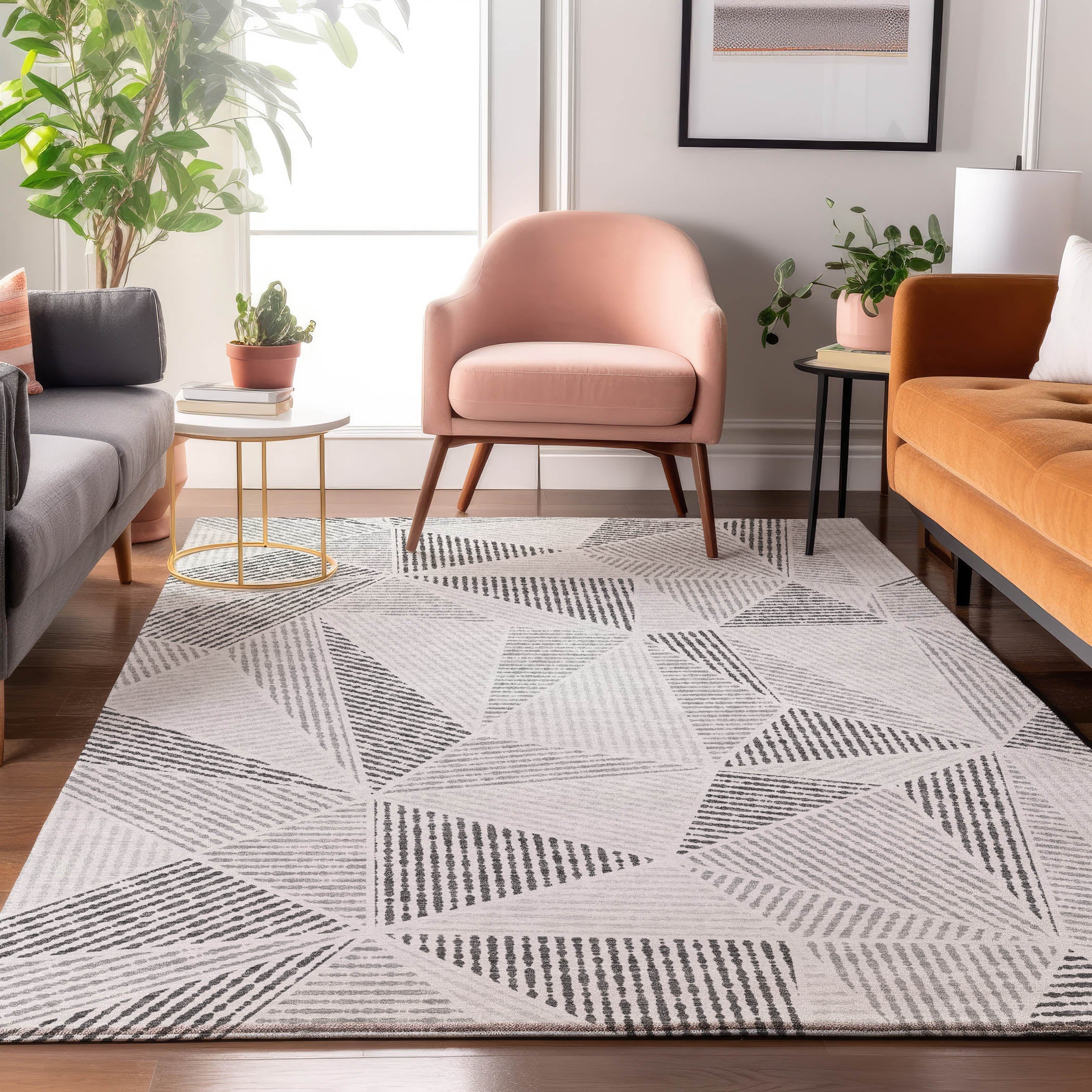 Valletta Machine Washable Transitional Gray Rug 2'6" x 3'10" #shape_Rectangle