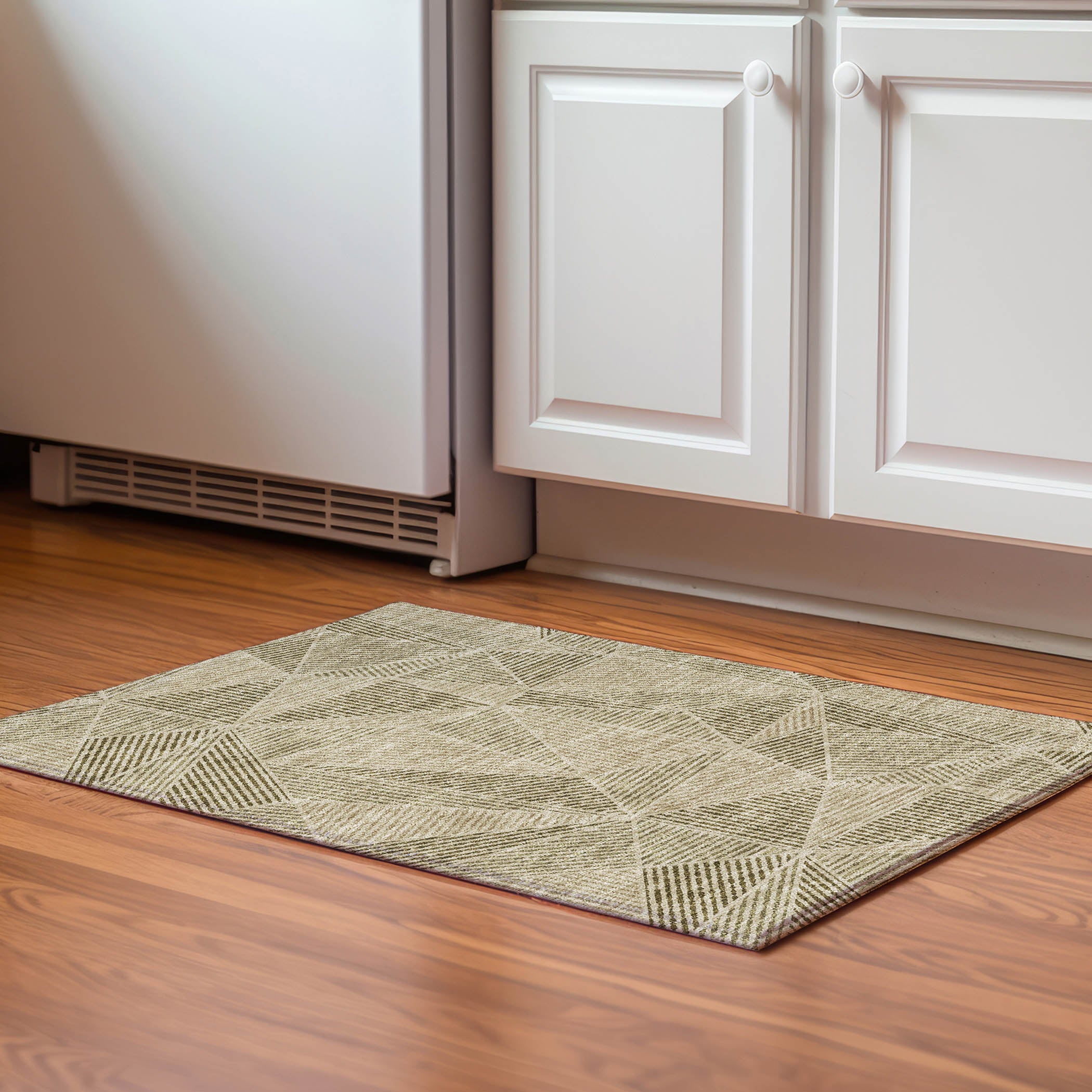 Valletta Machine Washable Transitional Khaki Brown Rug 1'8" x 2'6" #shape_Rectangle