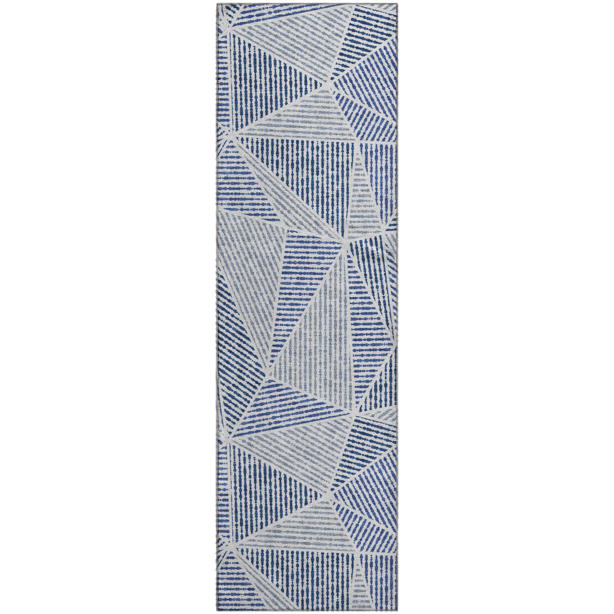Valletta Machine Washable Transitional Navy Blue Rug 2'3" x 7'6" #shape_Runner