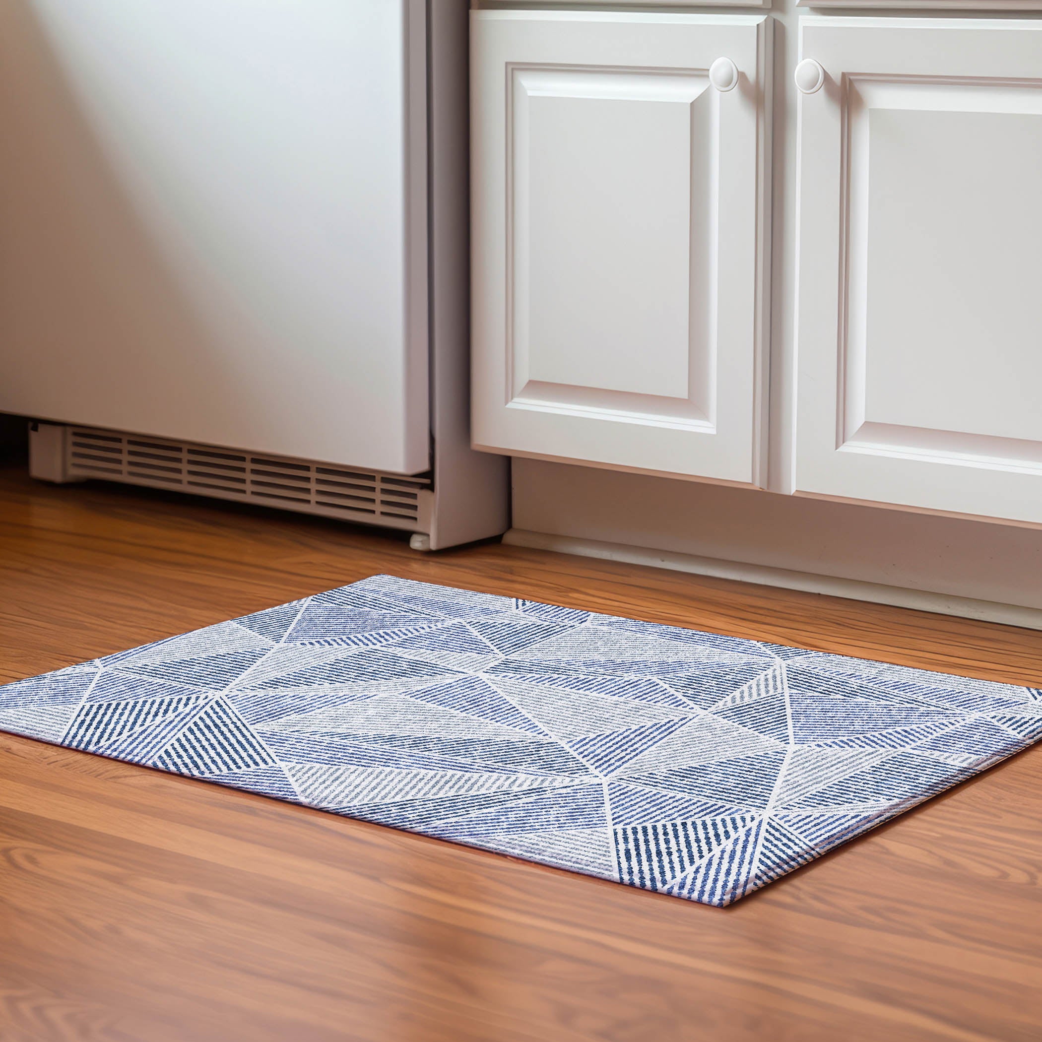 Valletta Machine Washable Transitional Navy Blue Rug 1'8" x 2'6" #shape_Rectangle