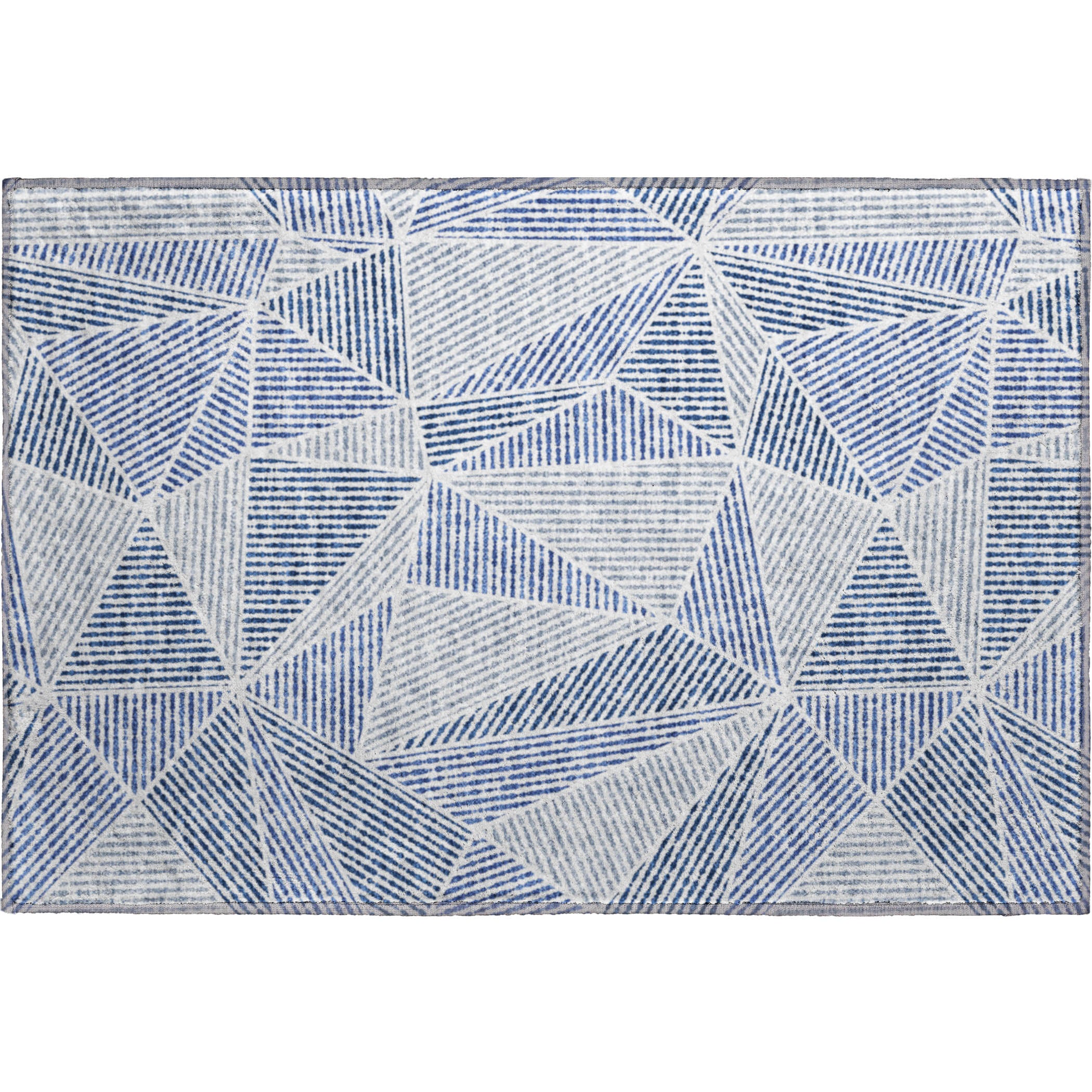 Valletta Machine Washable Transitional Navy Blue Rug 1'8" x 2'6" #shape_Rectangle