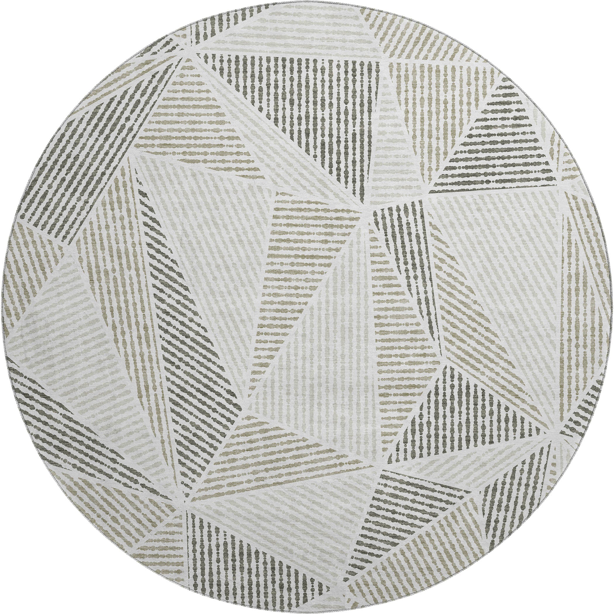 Valletta Machine Washable Transitional Taupe Brown Rug 8' x 8' #shape_Round